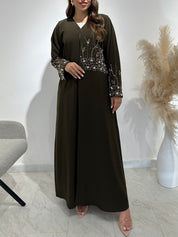 C 1502 Seaweed Beaded Embroidered Abaya