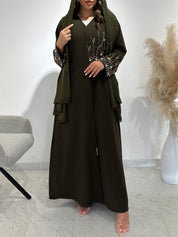 C 1502 Seaweed Beaded Embroidered Abaya