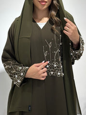 C 1502 Seaweed Beaded Embroidered Abaya