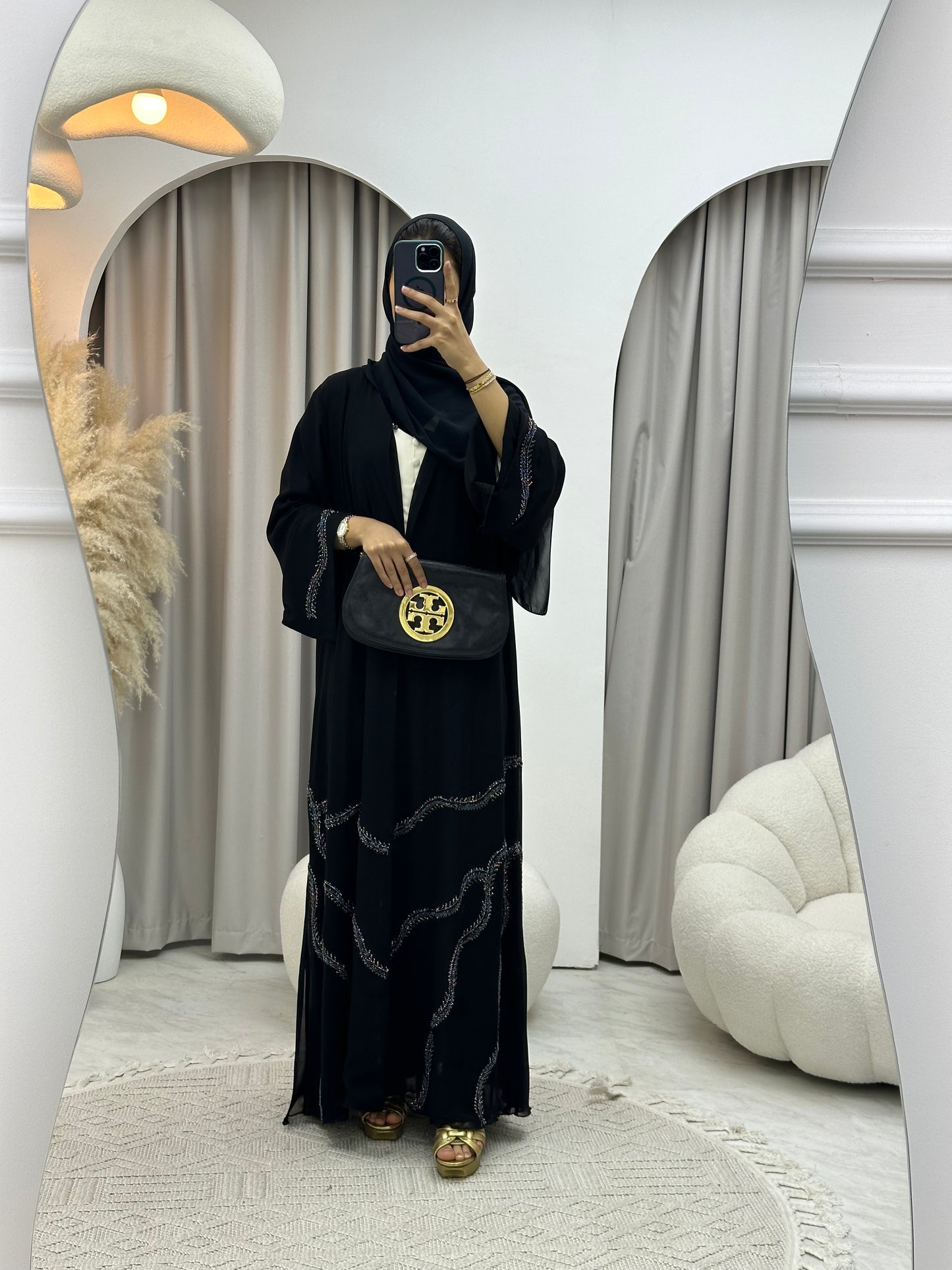 C 0118 Black Beaded Abaya