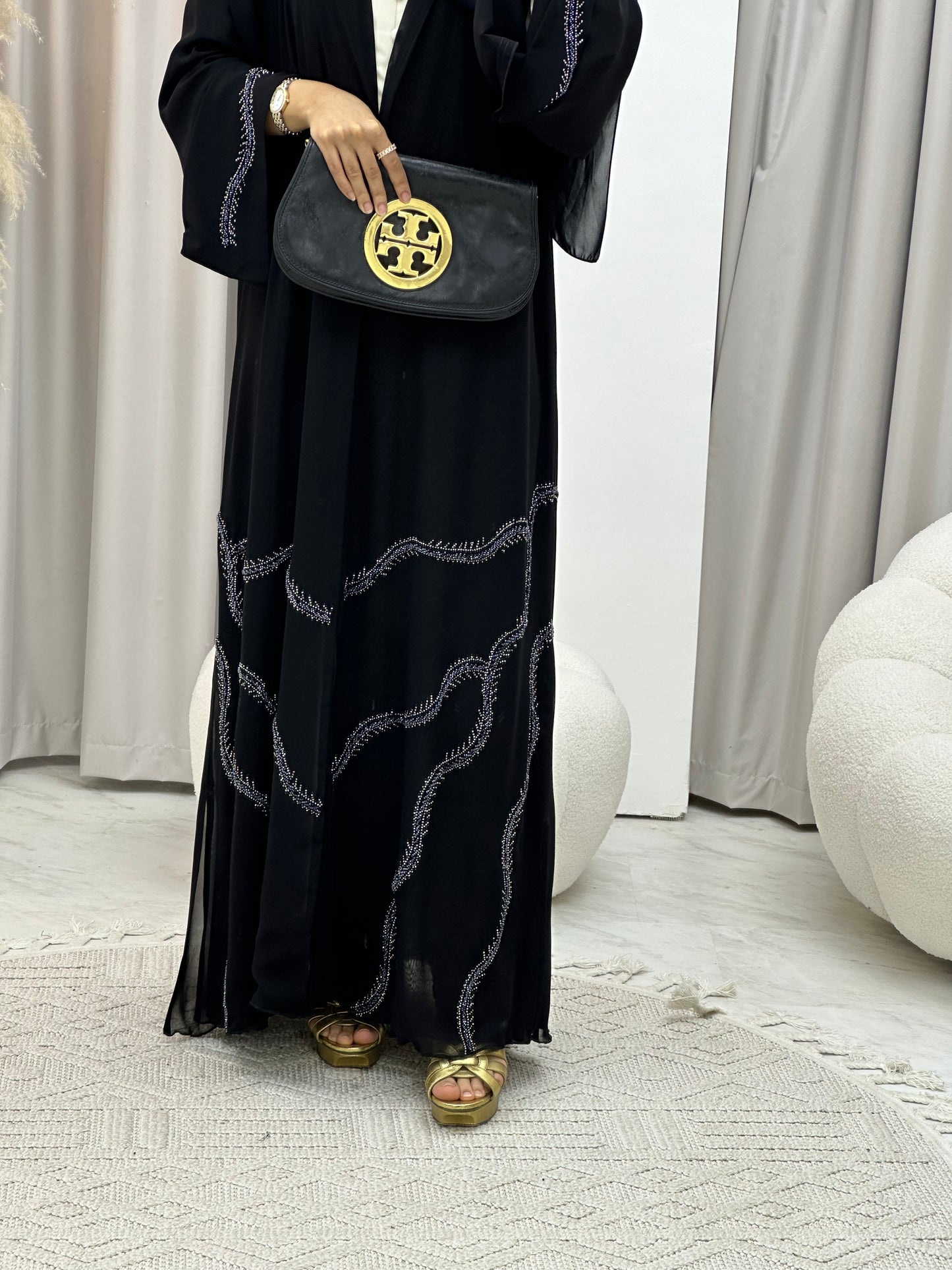 C 0118 Black Beaded Abaya