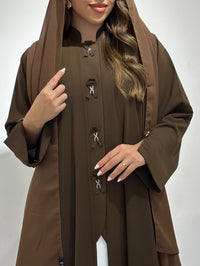 C 1503 Dark Cocoa  Abaya - XS / 49