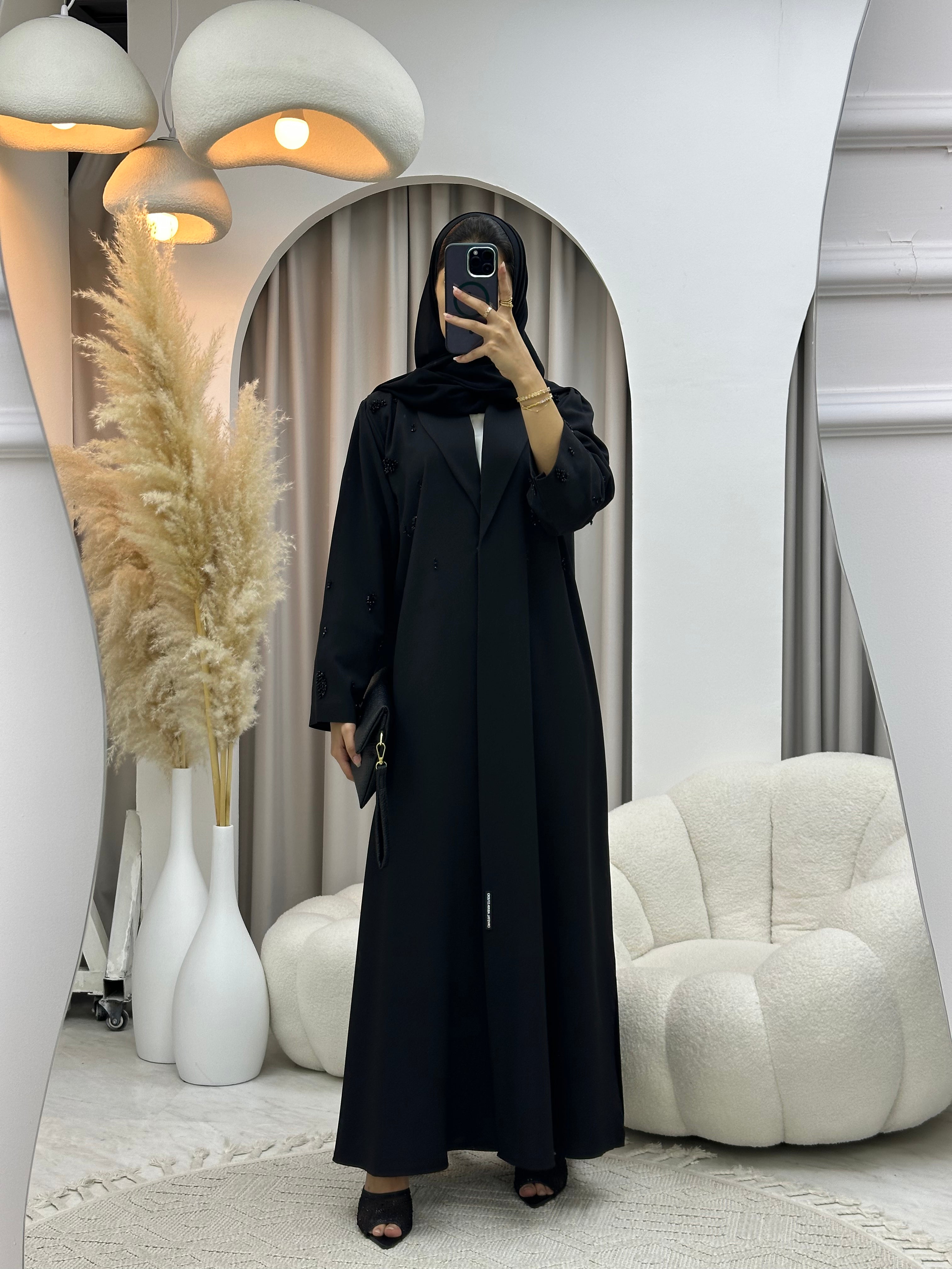 C RTW 0554 Black Work Abaya