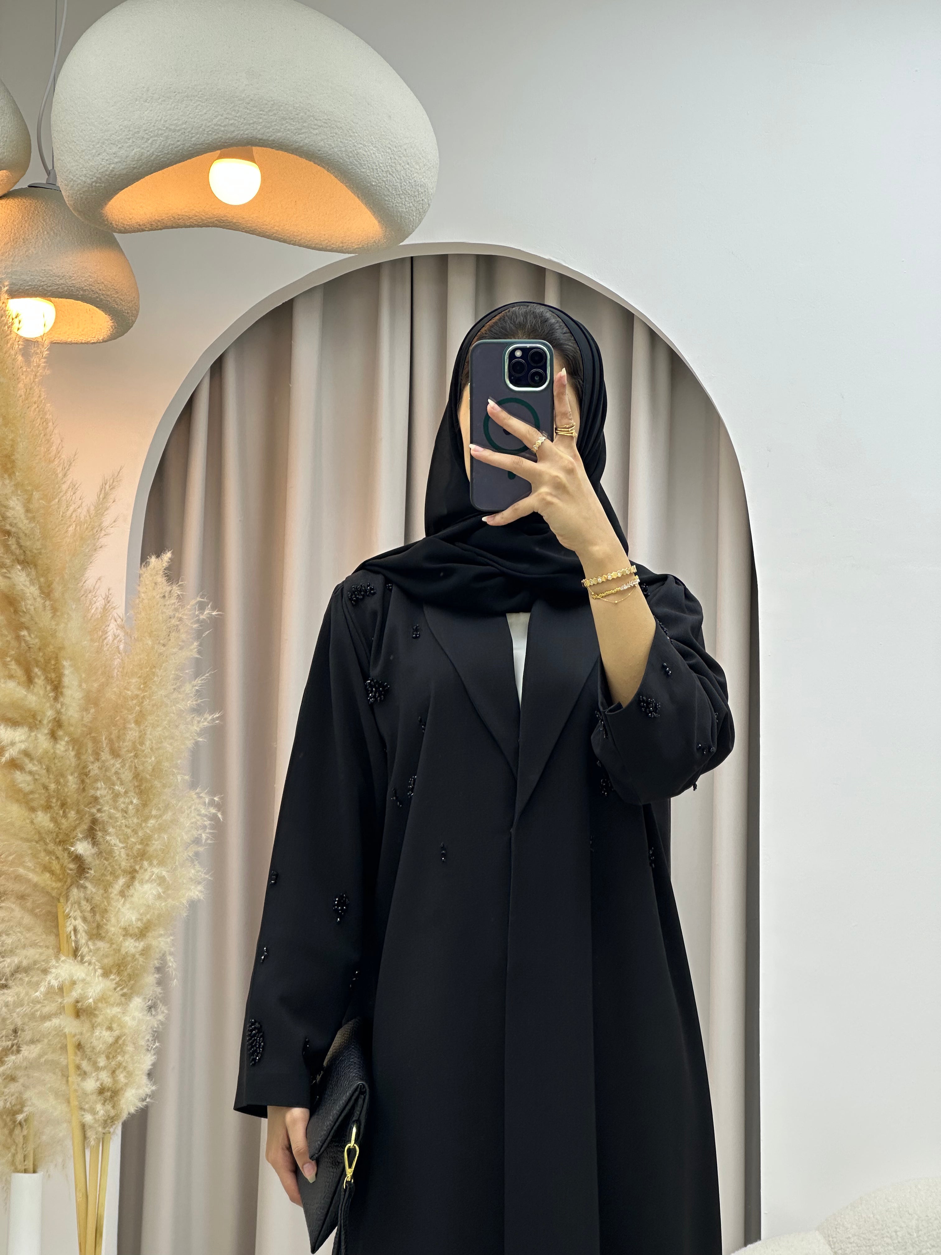 C RTW 0554 Black Work Abaya