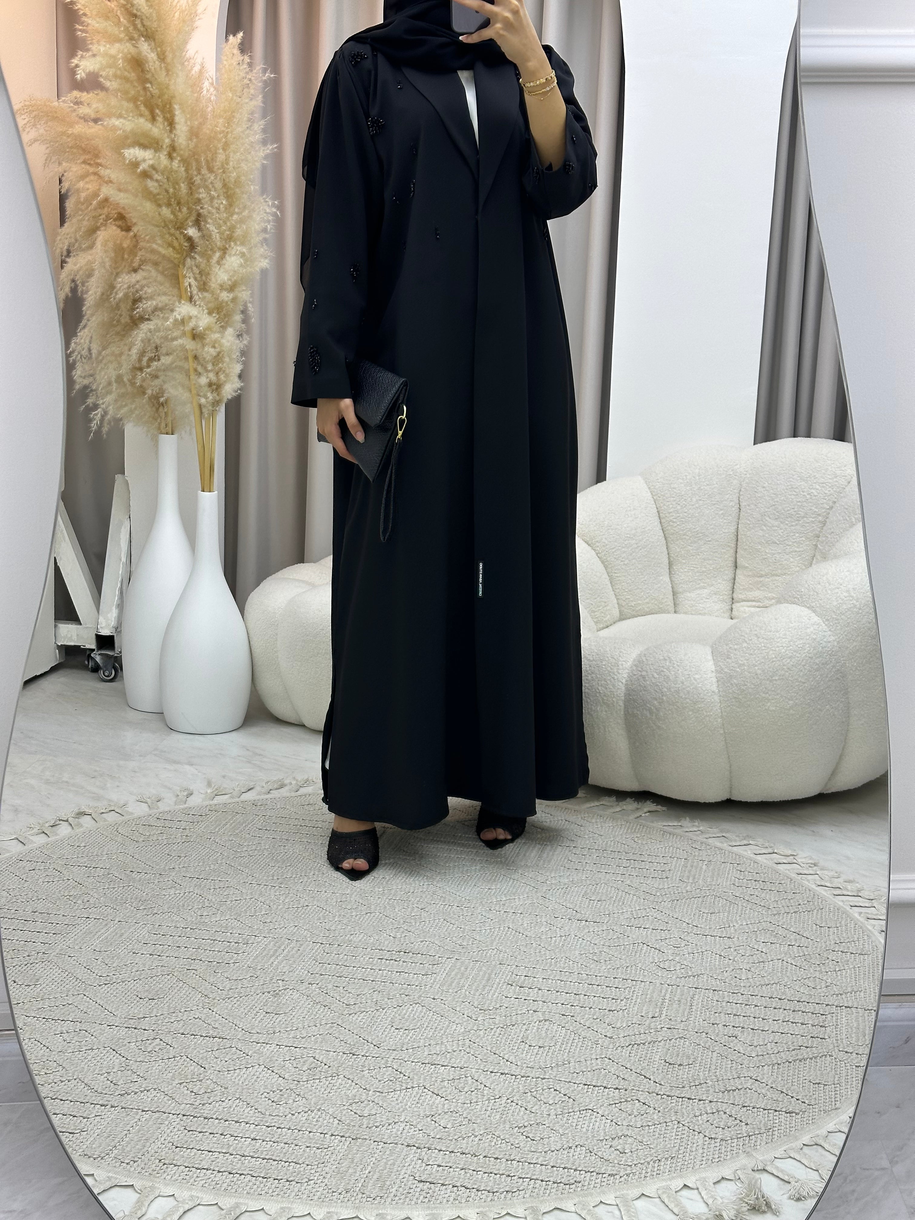 C RTW 0554 Black Work Abaya