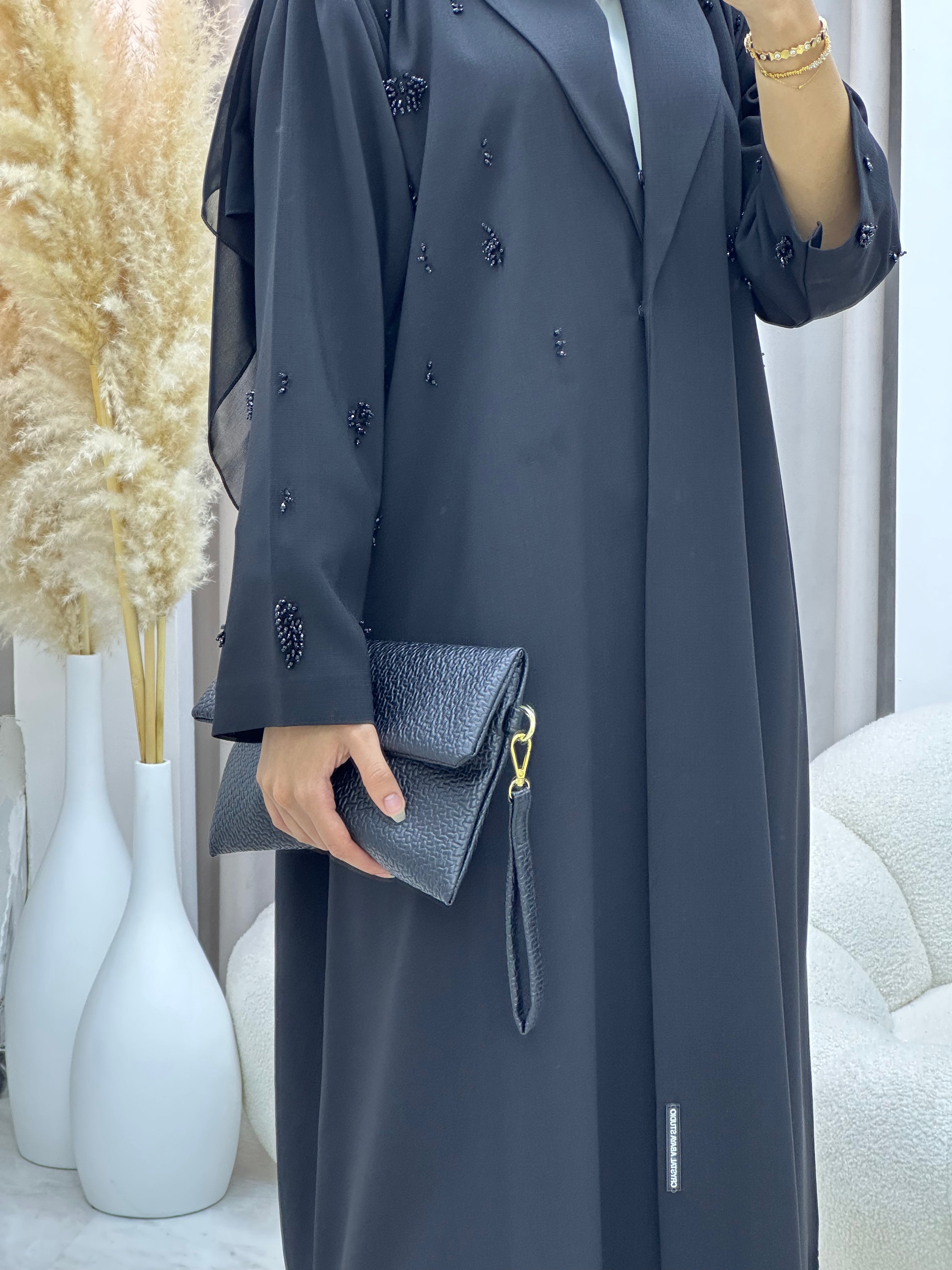 C RTW 0554 Black Work Abaya