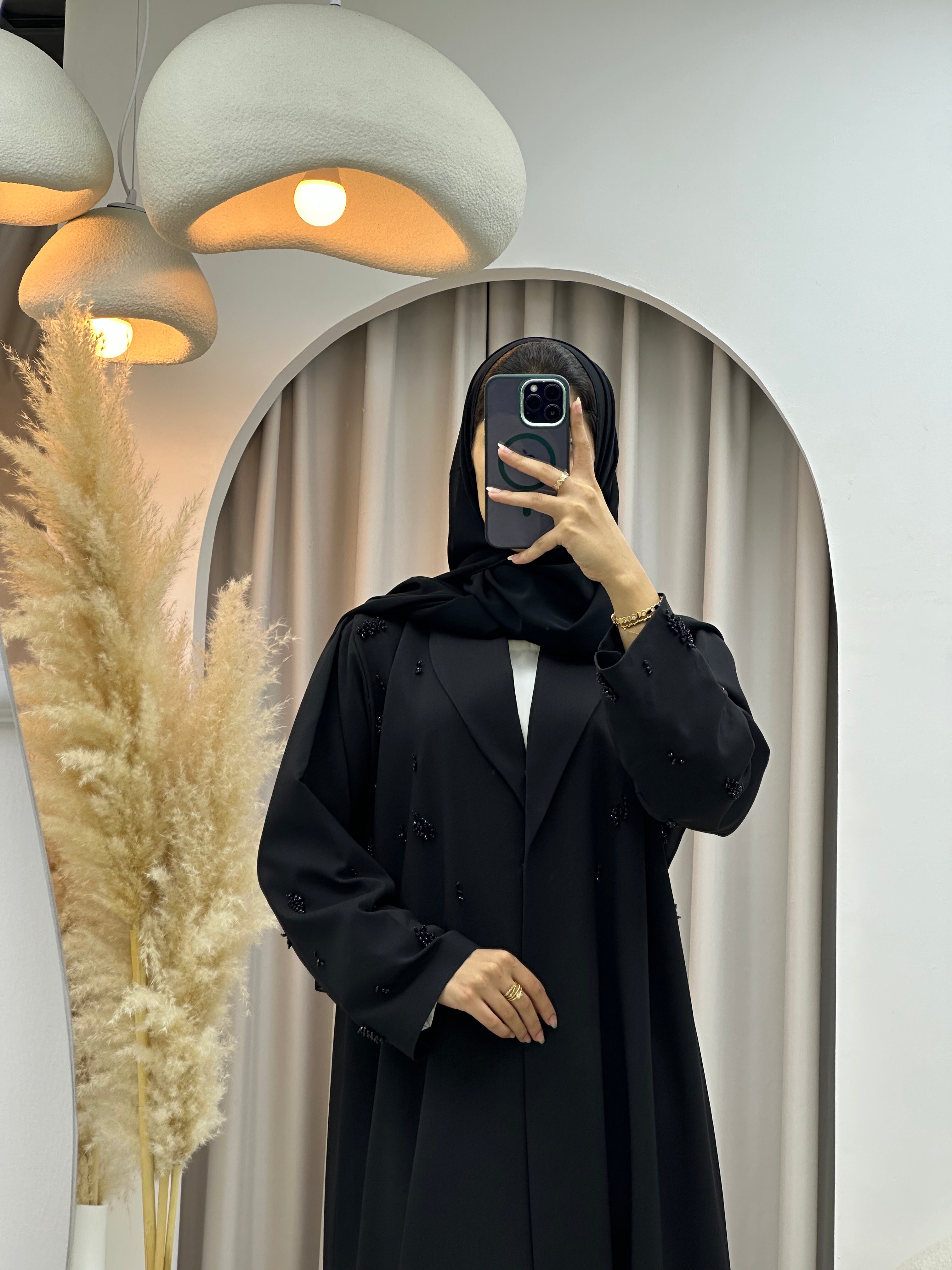 C RTW 0554 Black Work Abaya