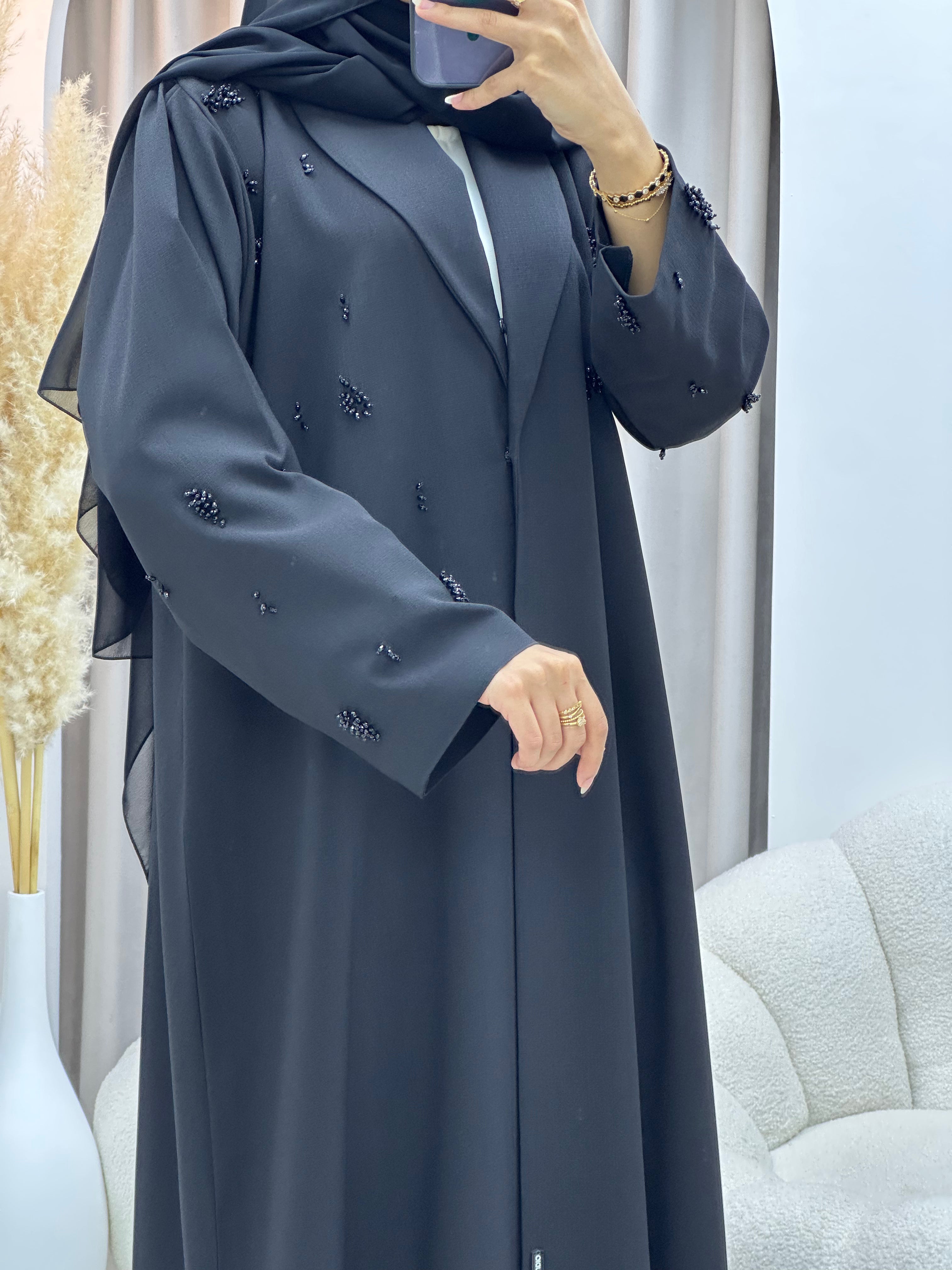 C RTW 0554 Black Work Abaya