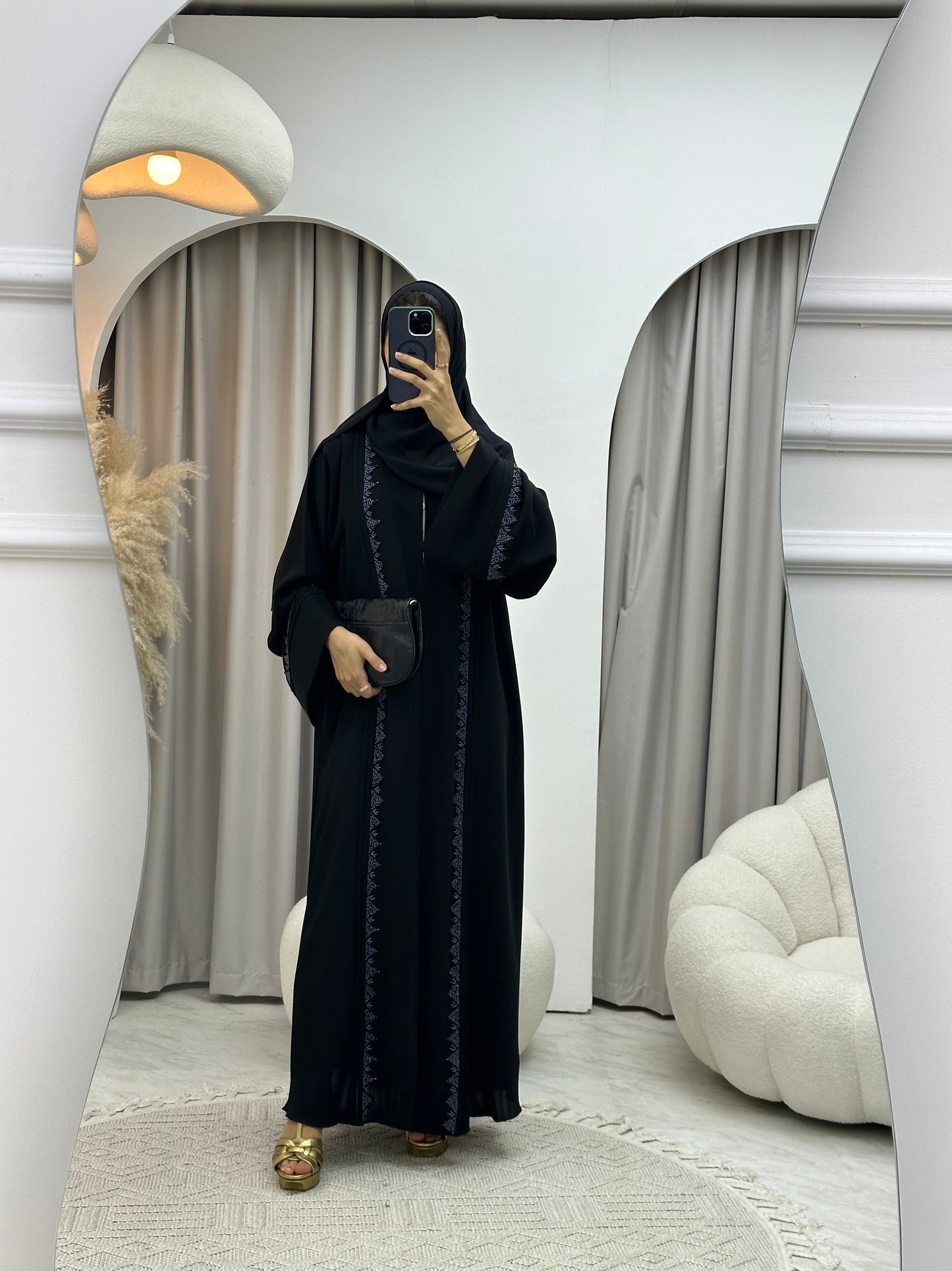 C 0121 Blue Black Abaya