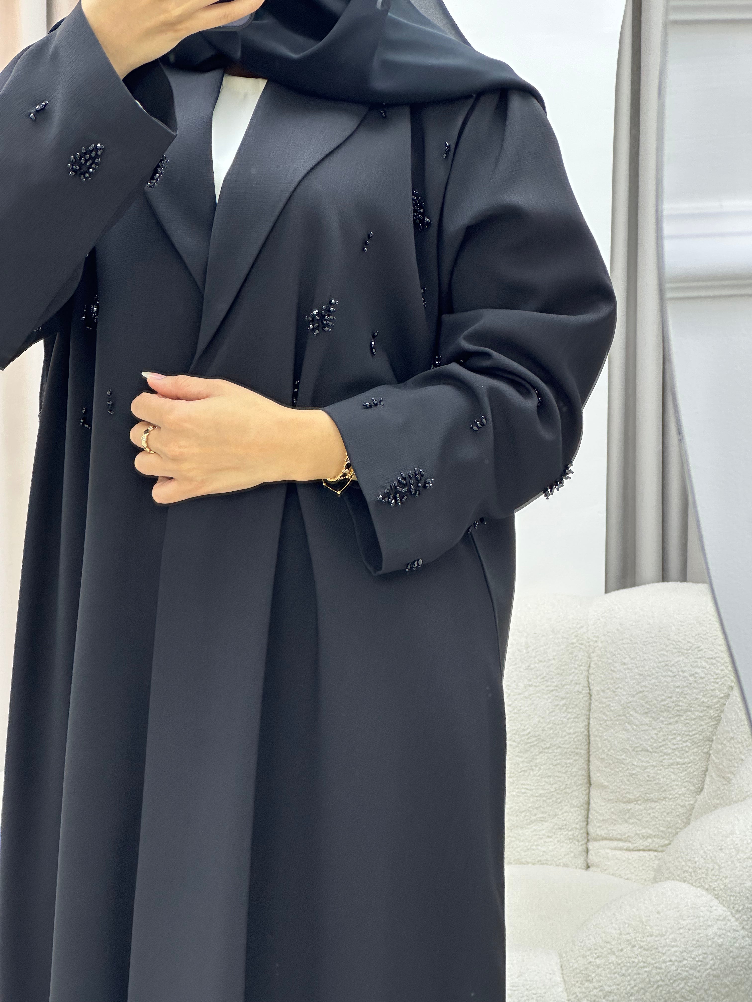 C RTW 0554 Black Work Abaya