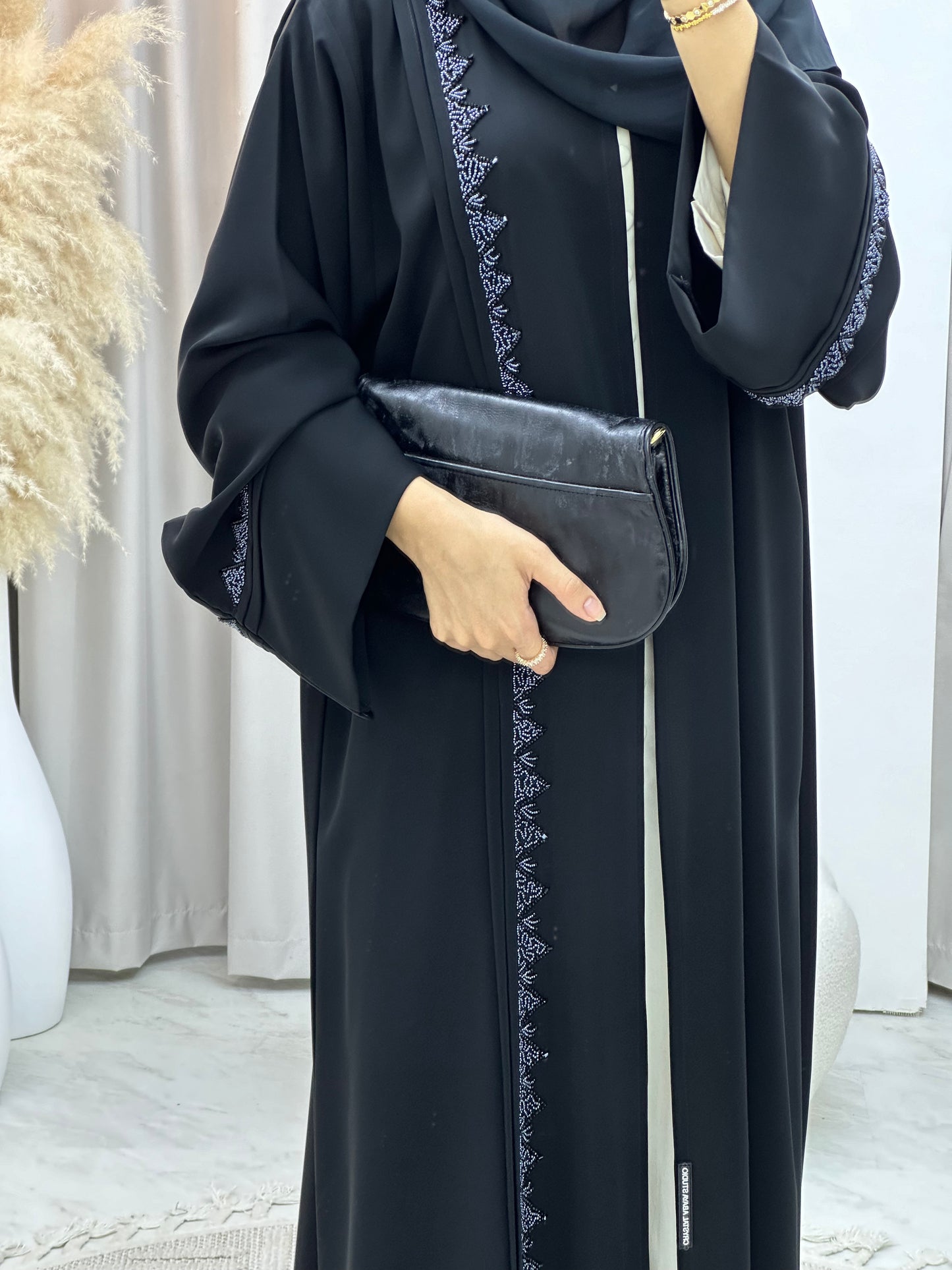 C RTW 0121 Blue Black Abaya