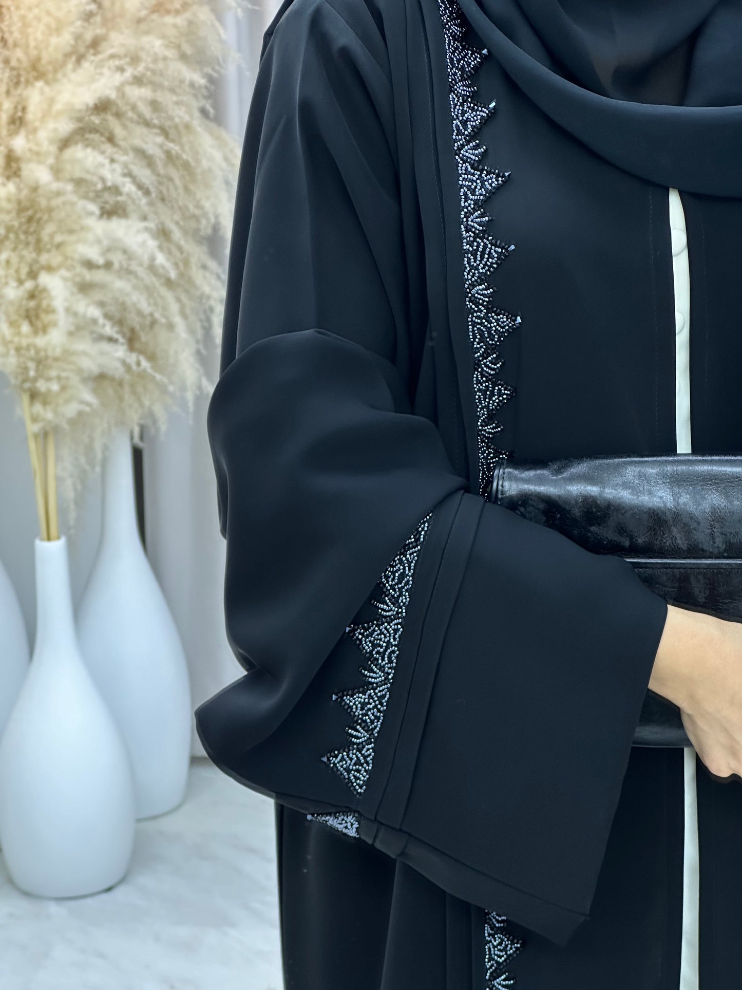 C RTW 0121 Blue Black Abaya