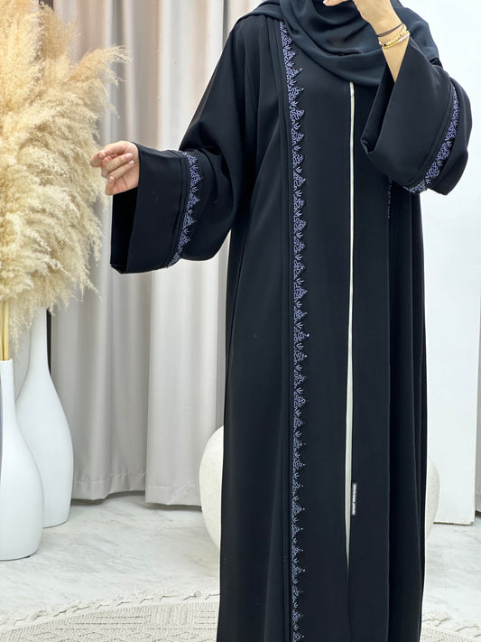 C RTW 0121 Blue Black Abaya