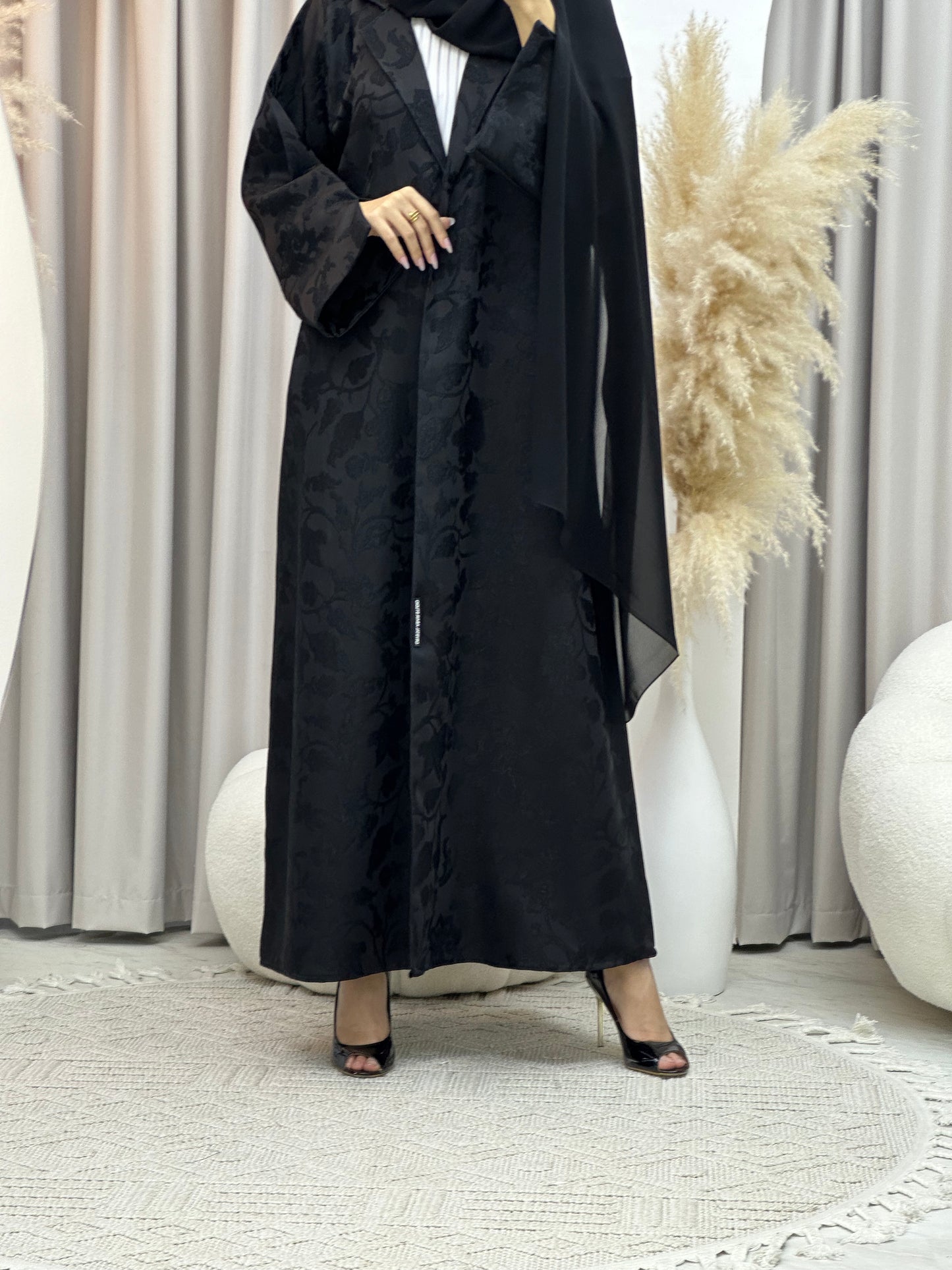 C Black Work Abaya Set 188