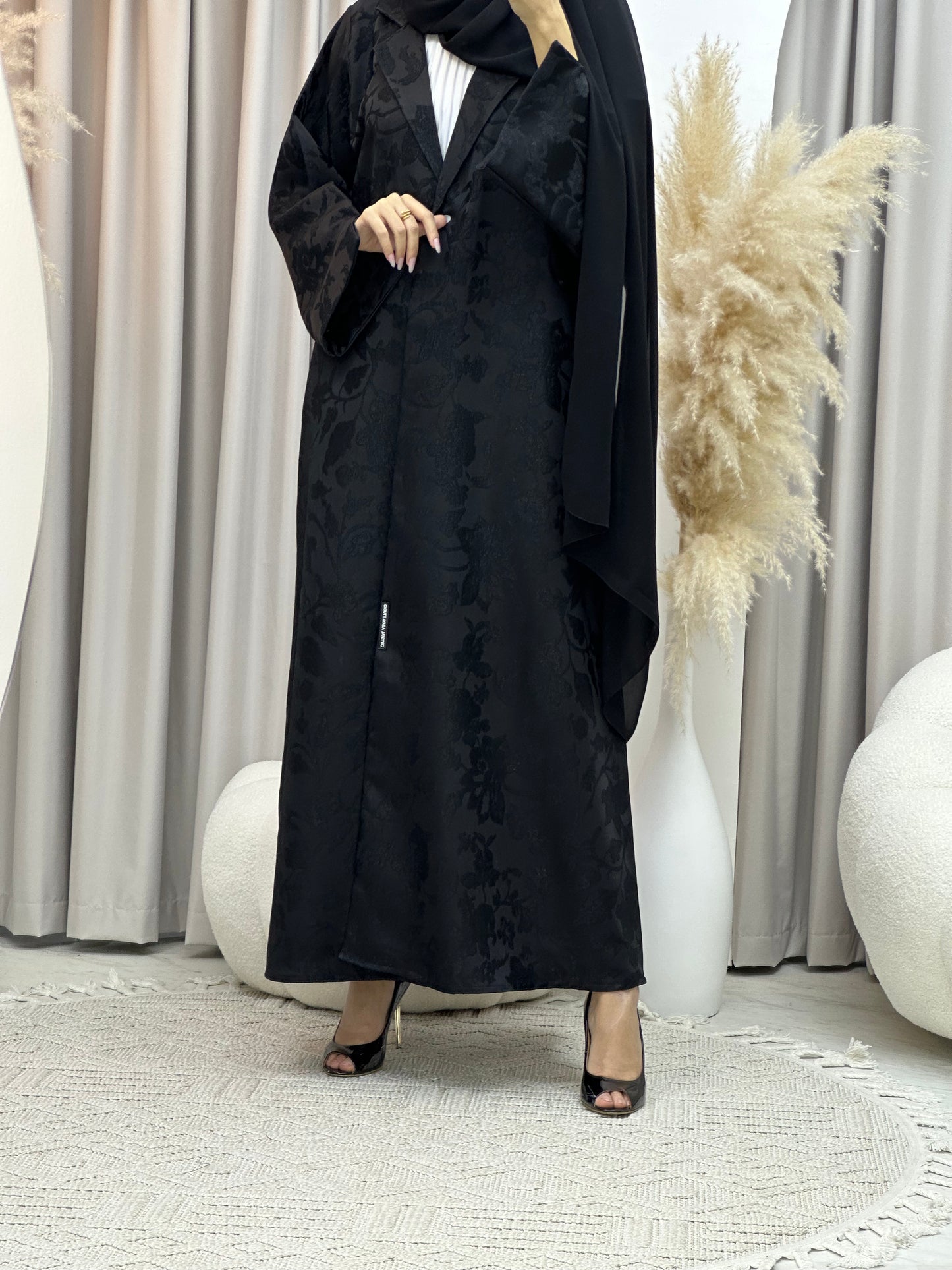 C Black Work Abaya Set 188