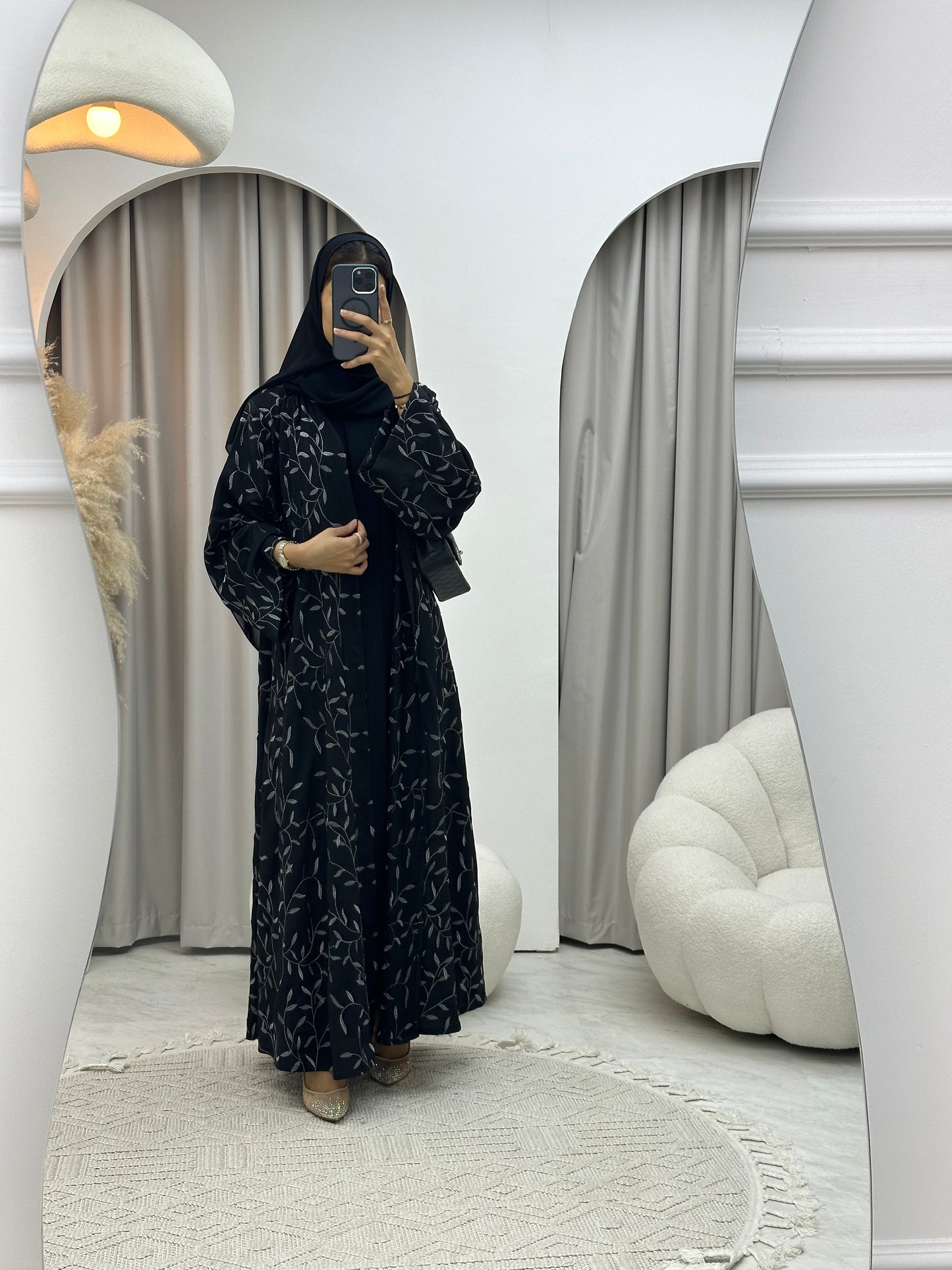 C RTW 0126 Black Embroidery Abaya