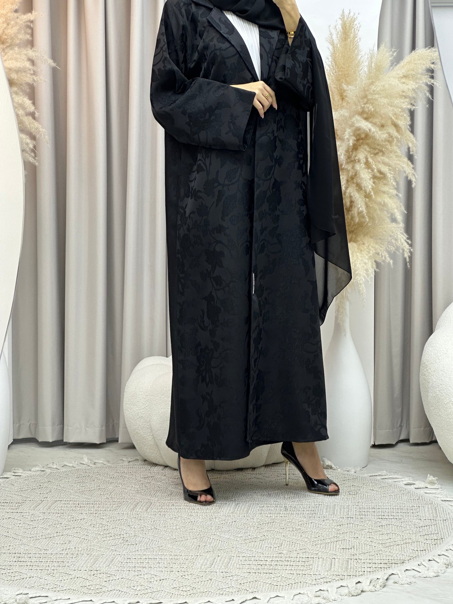 C Black Work Abaya Set 188