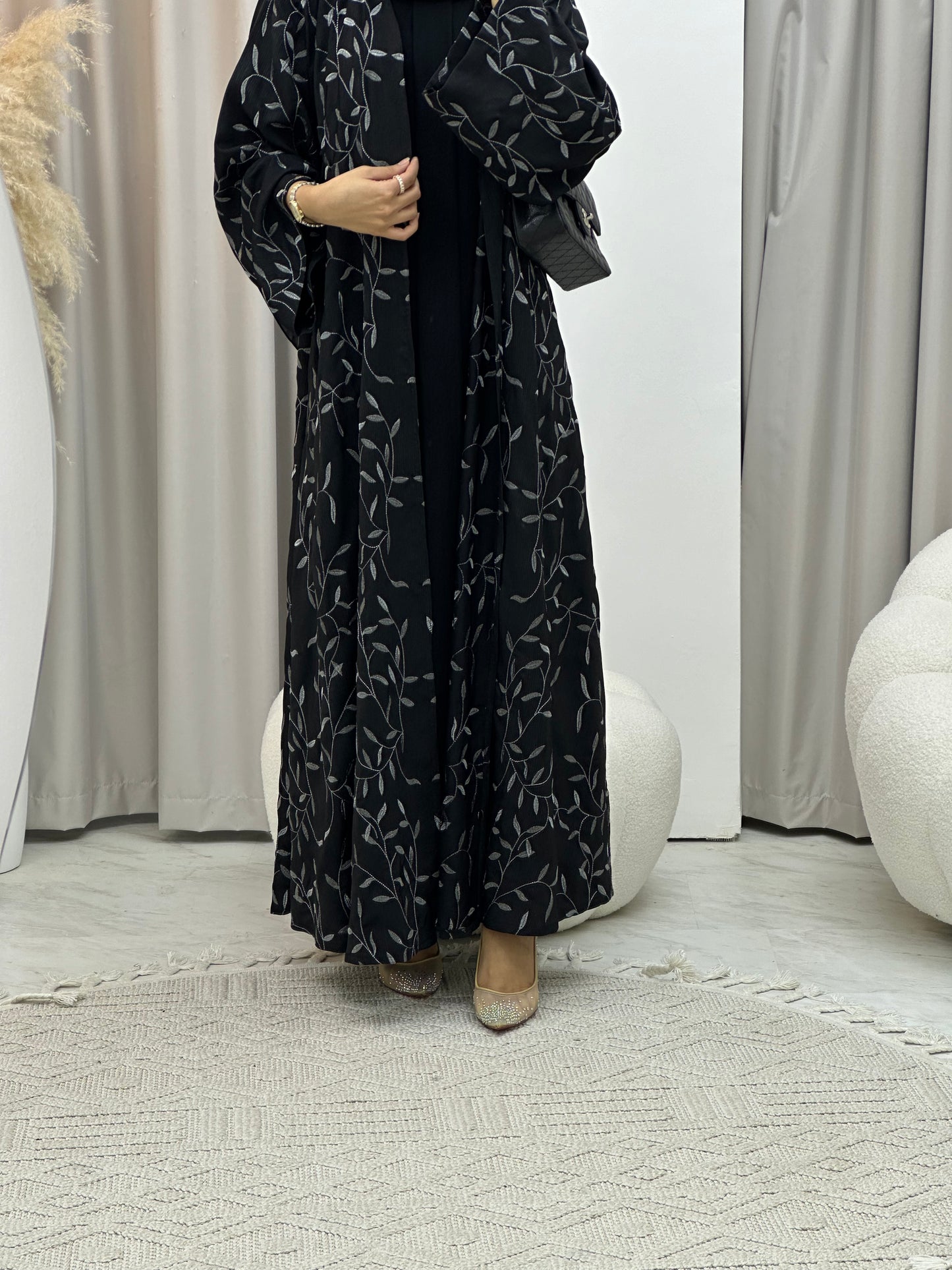 C RTW 0126 Black Embroidery Abaya