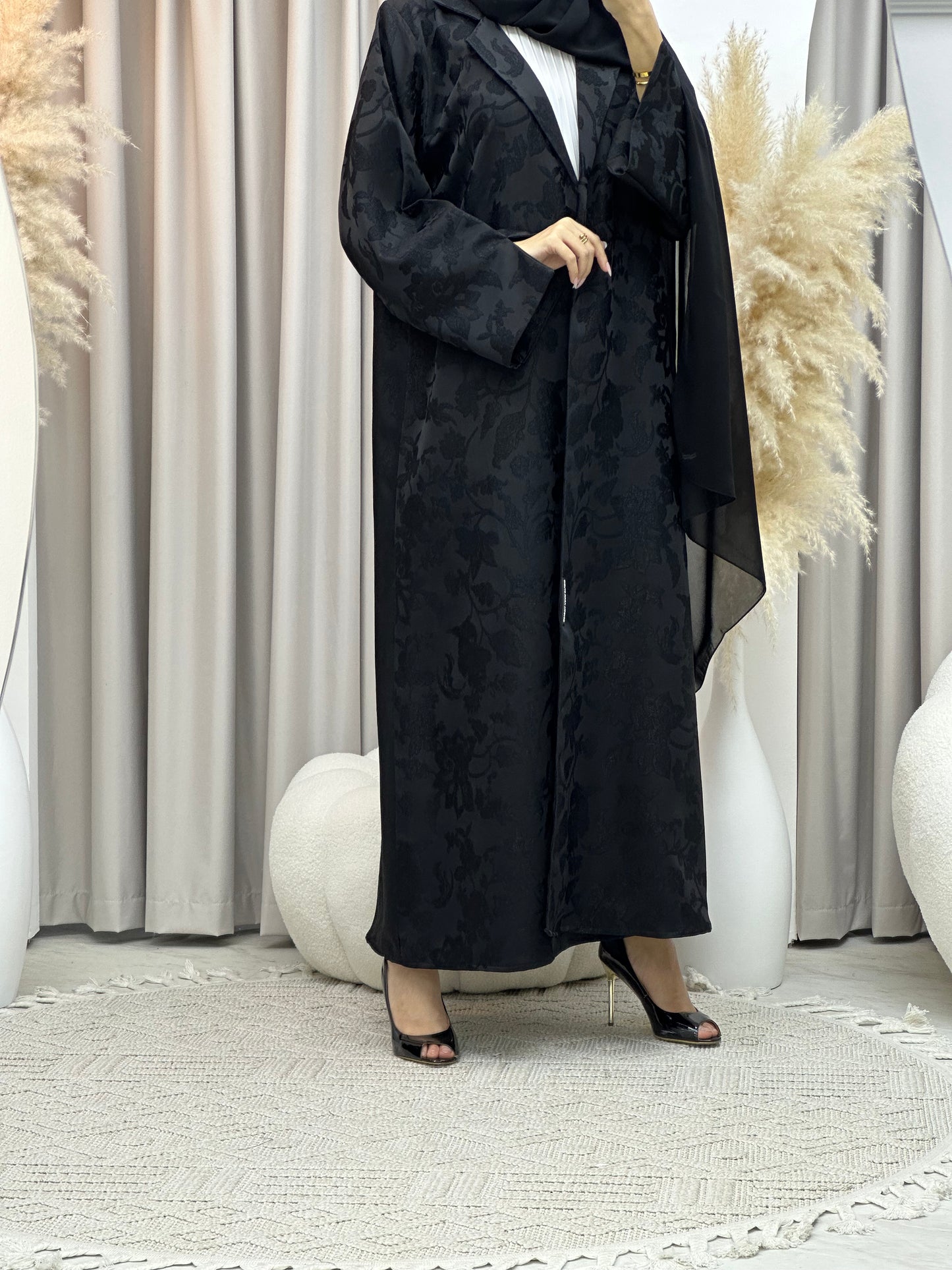 C Black Work Abaya Set 188