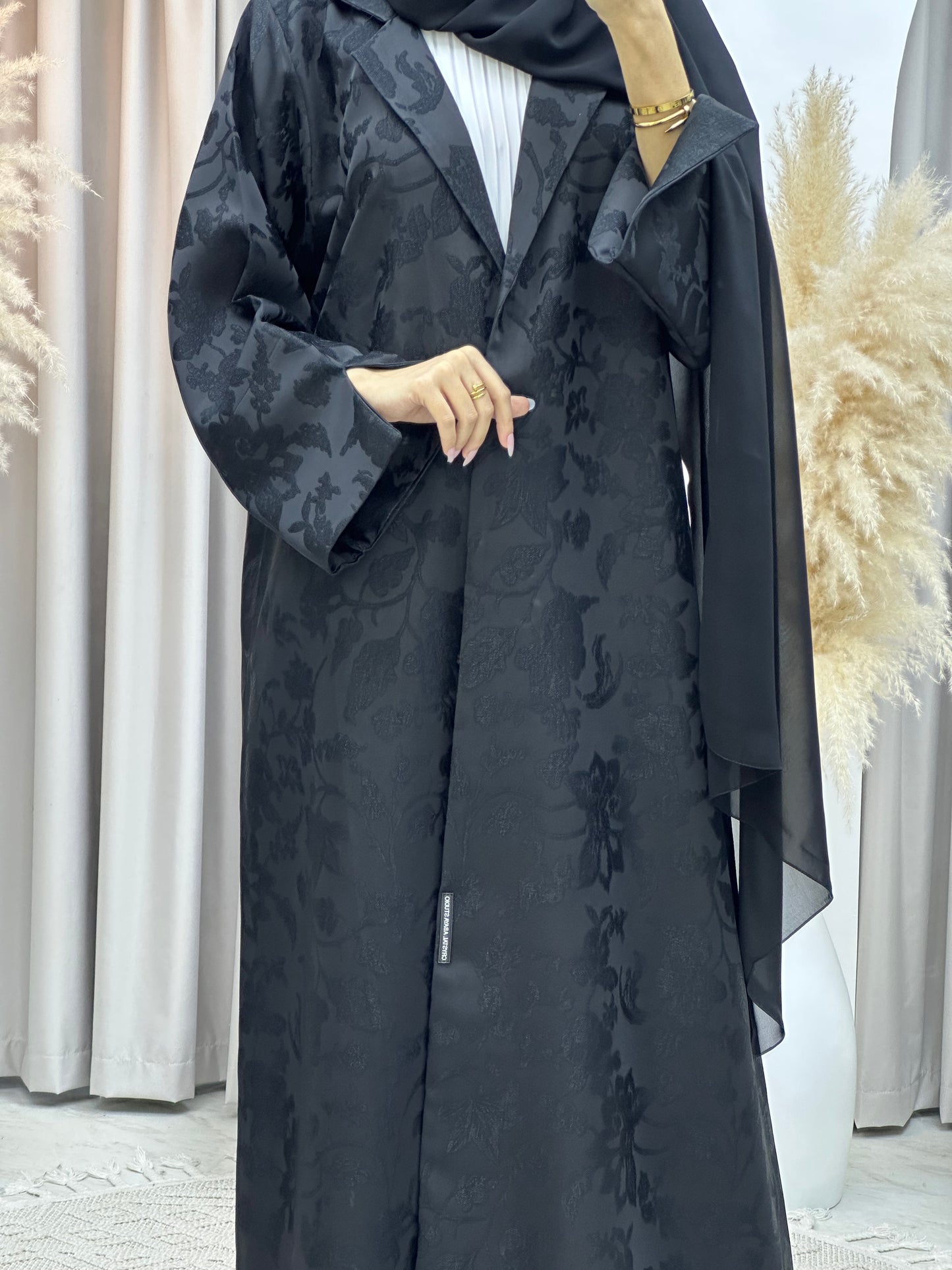 C Black Work Abaya Set 188