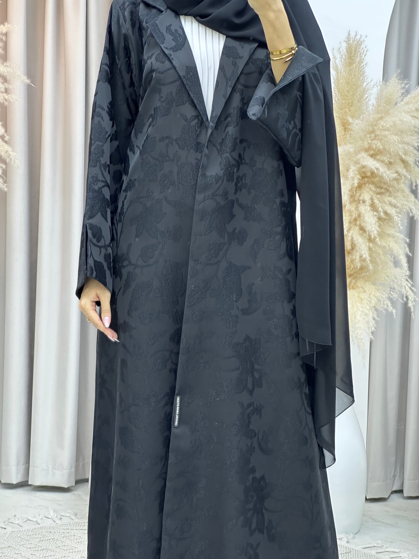 C Black Work Abaya Set 188