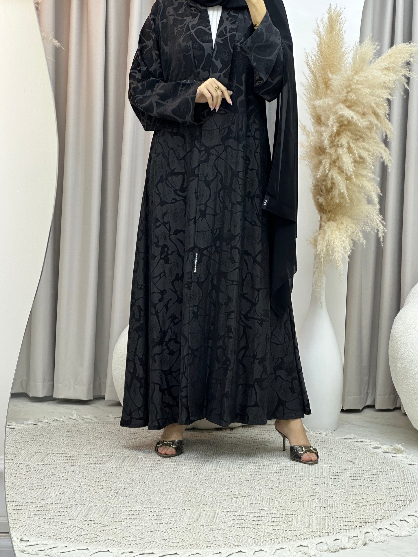 C Black Work Abaya Set 184