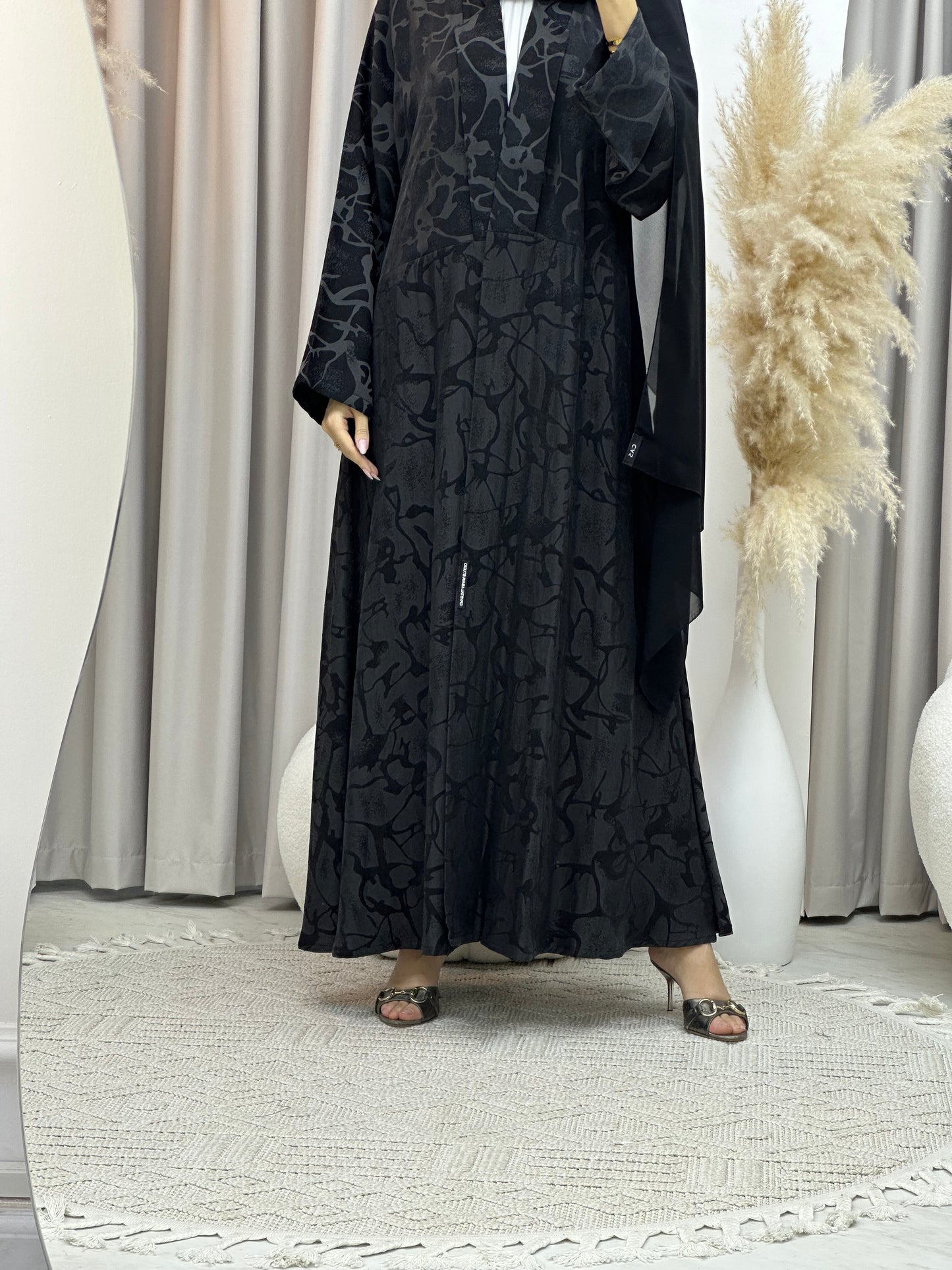 C Black Work Abaya Set 184