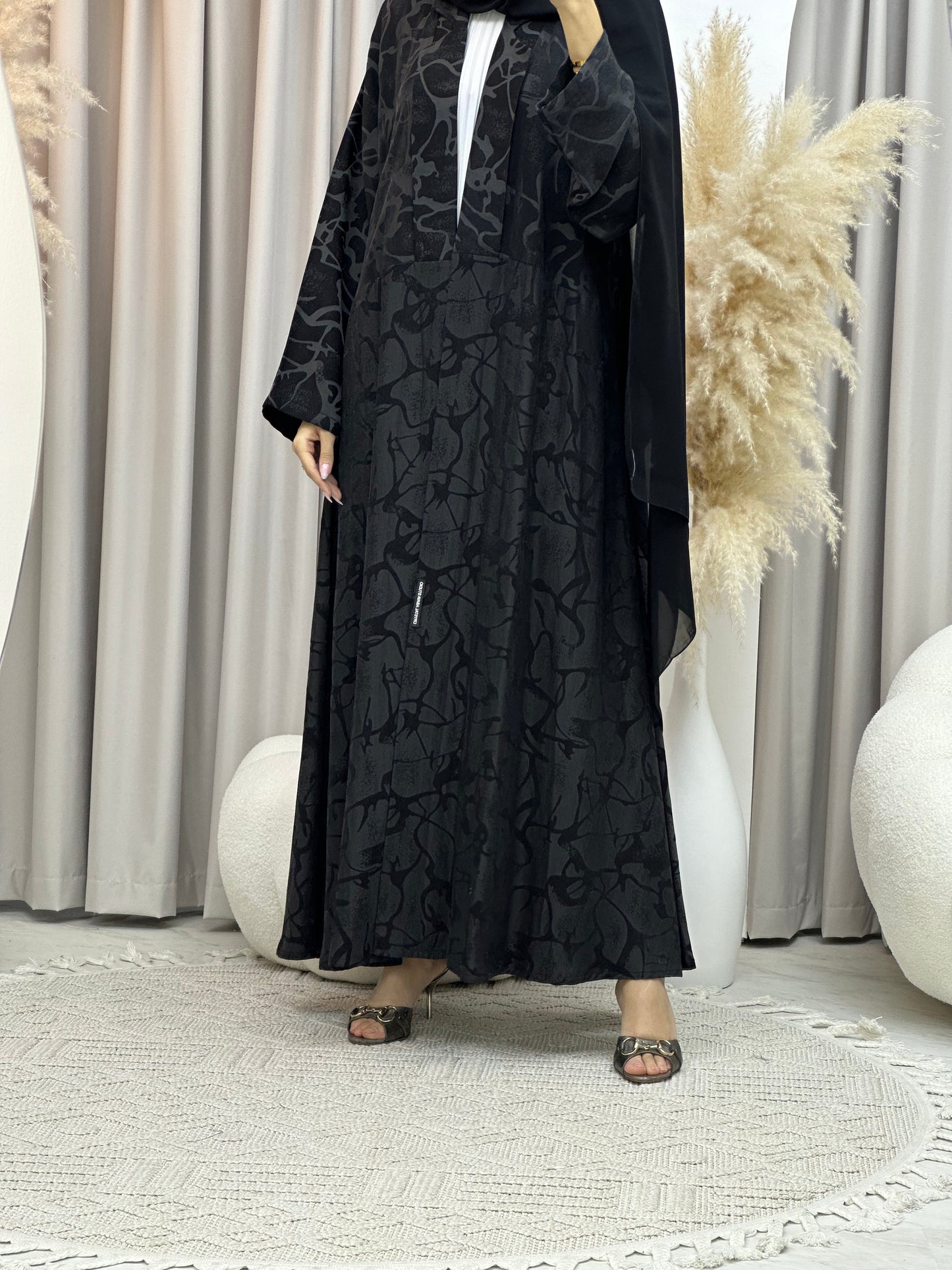 C Black Work Abaya Set 184