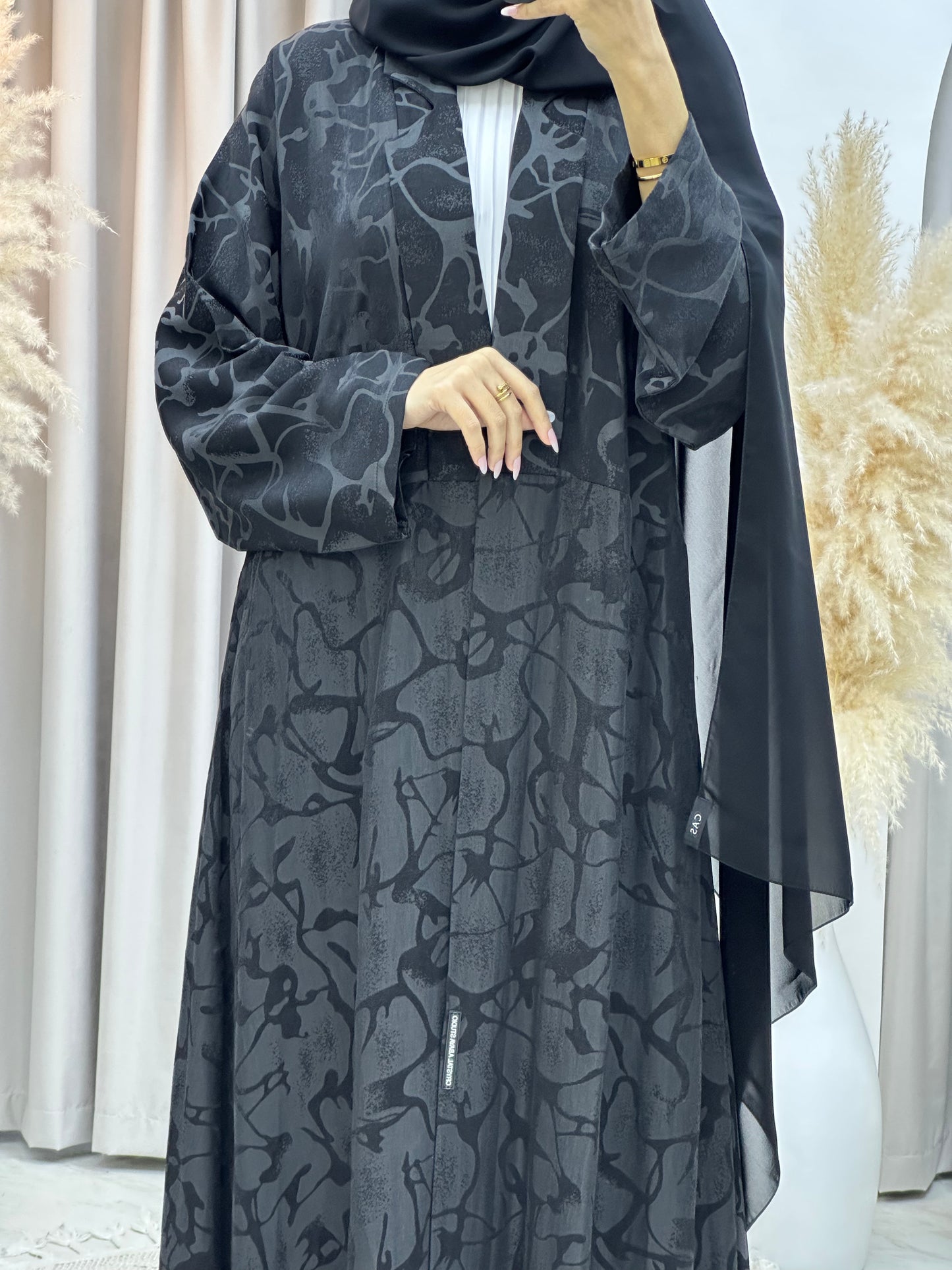 C Black Work Abaya Set 184