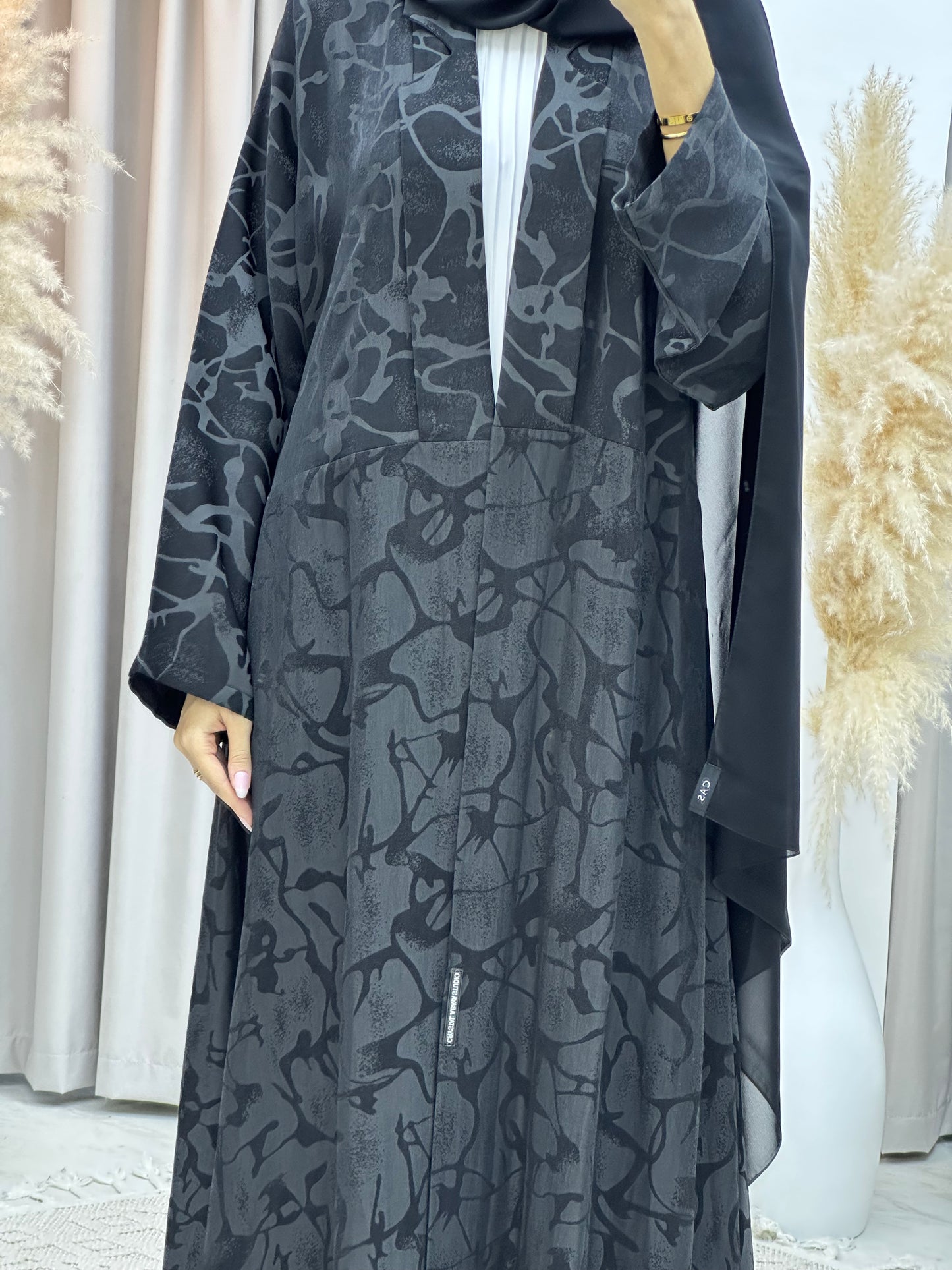 C Black Work Abaya Set 184