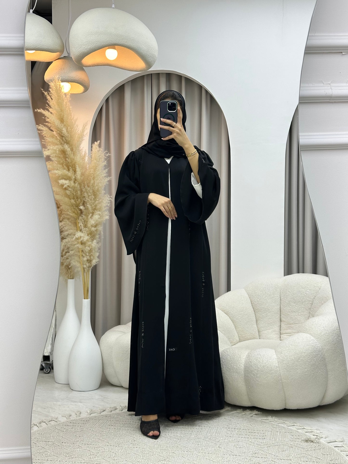 C RTW 0553 Black Work Abaya