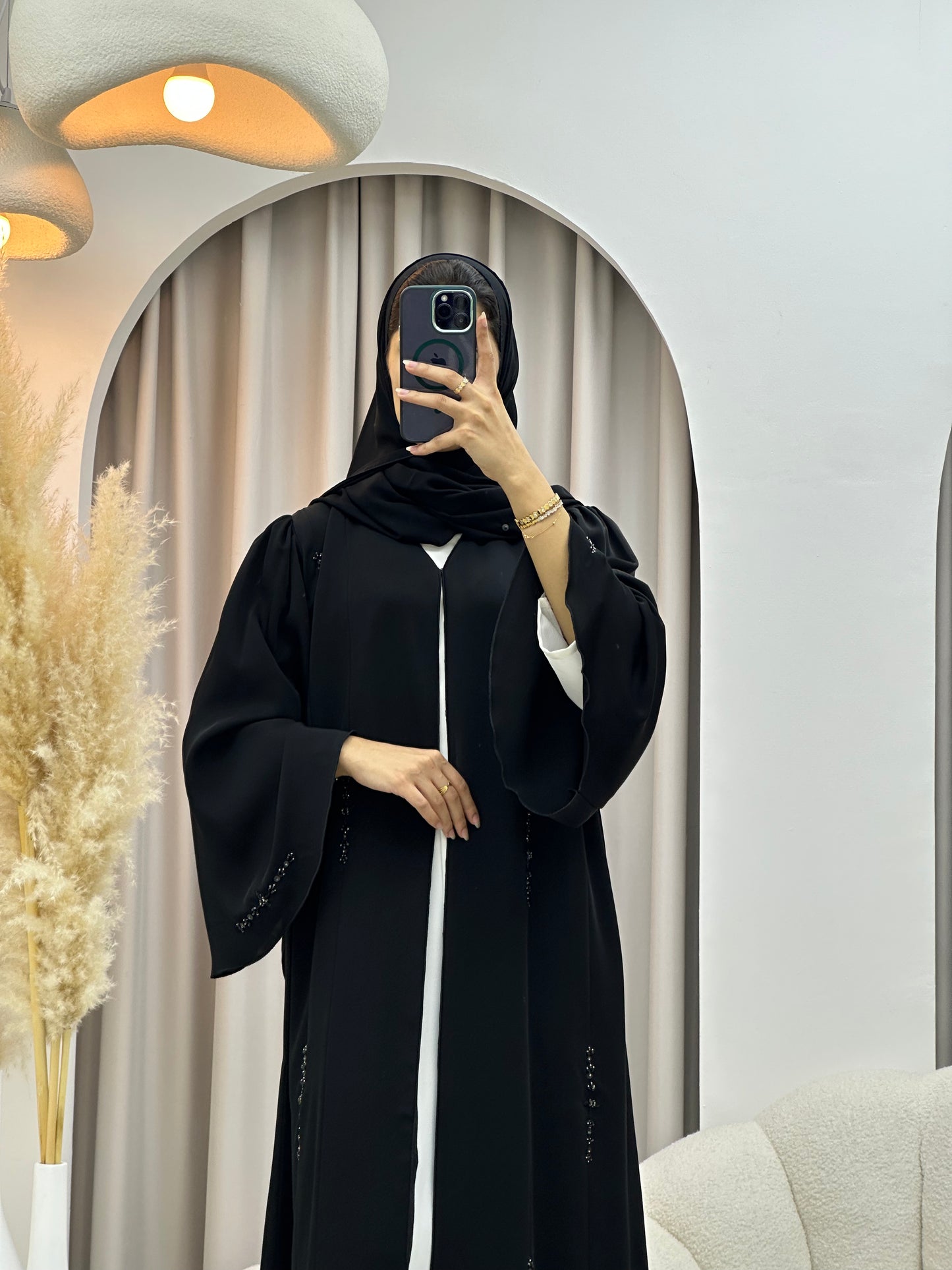 C RTW 0553 Black Work Abaya