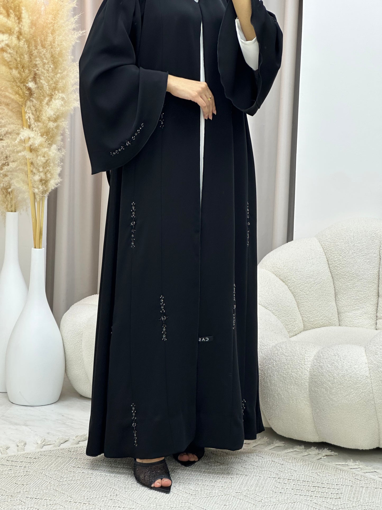 C RTW 0553 Black Work Abaya