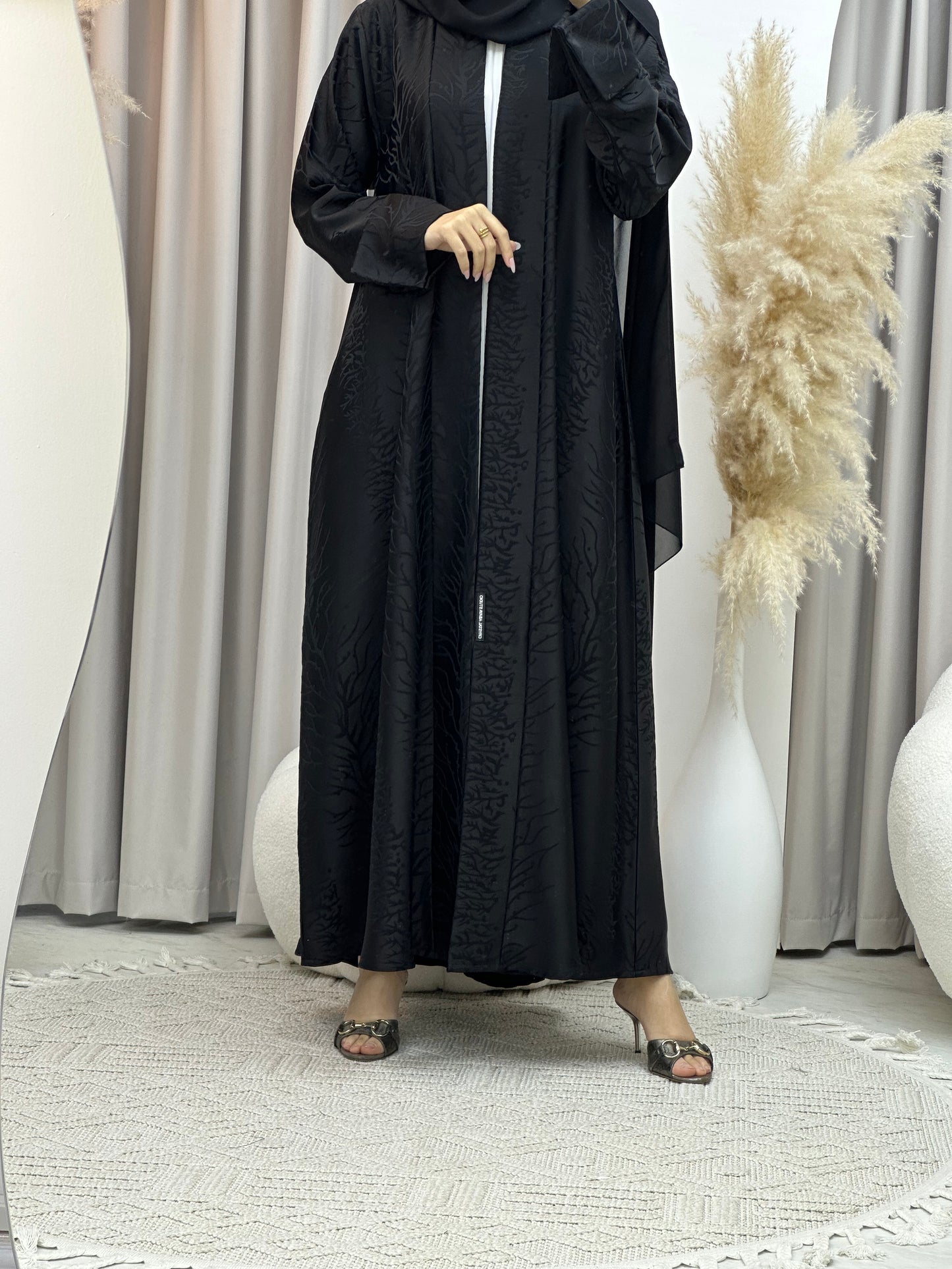 C Black Work Abaya Set 186