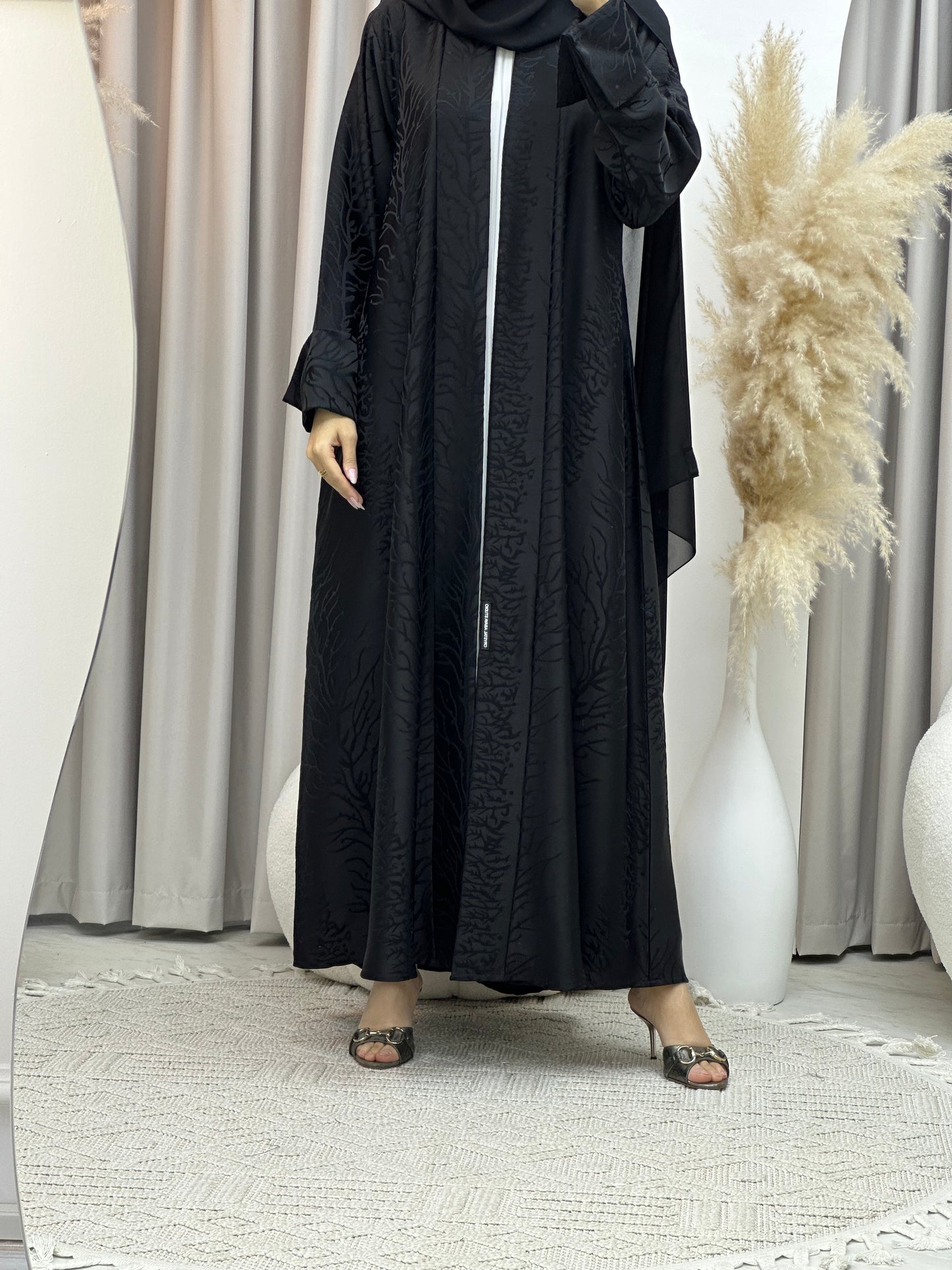 C Black Work Abaya Set 186