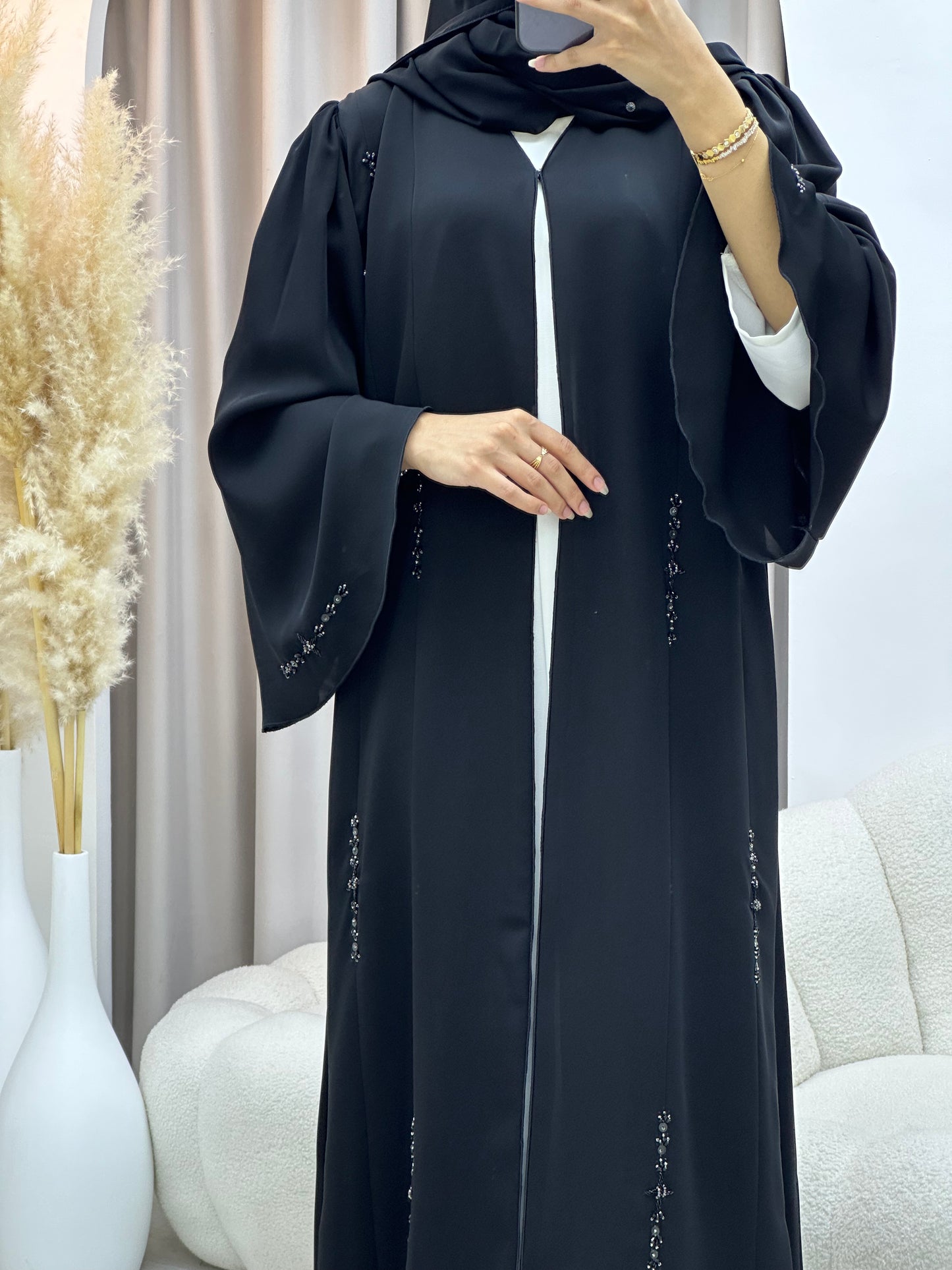 C RTW 0553 Black Work Abaya