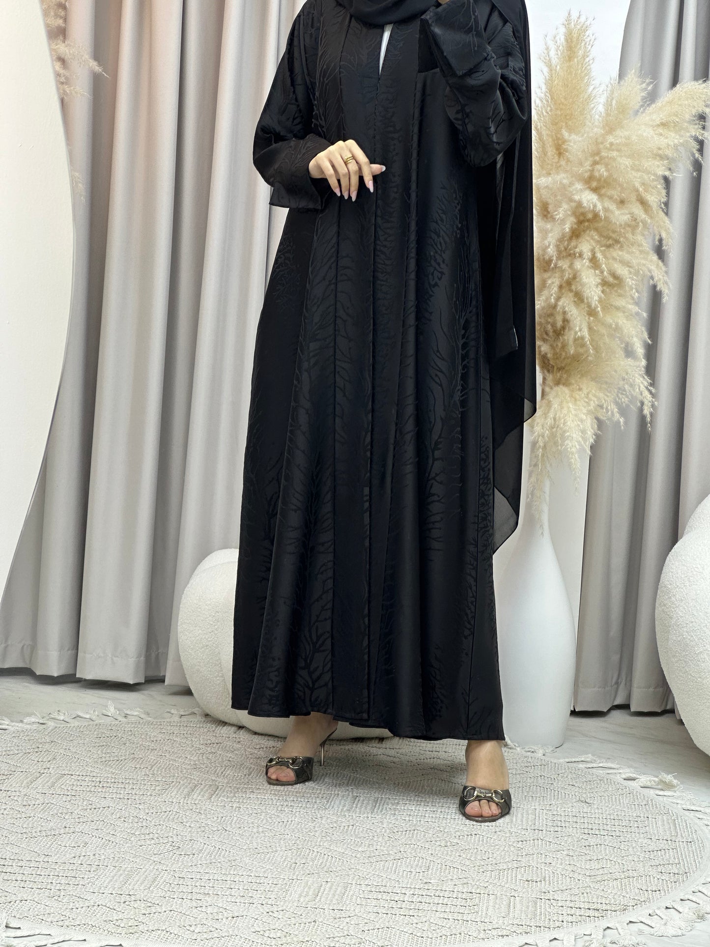 C Black Work Abaya Set 186