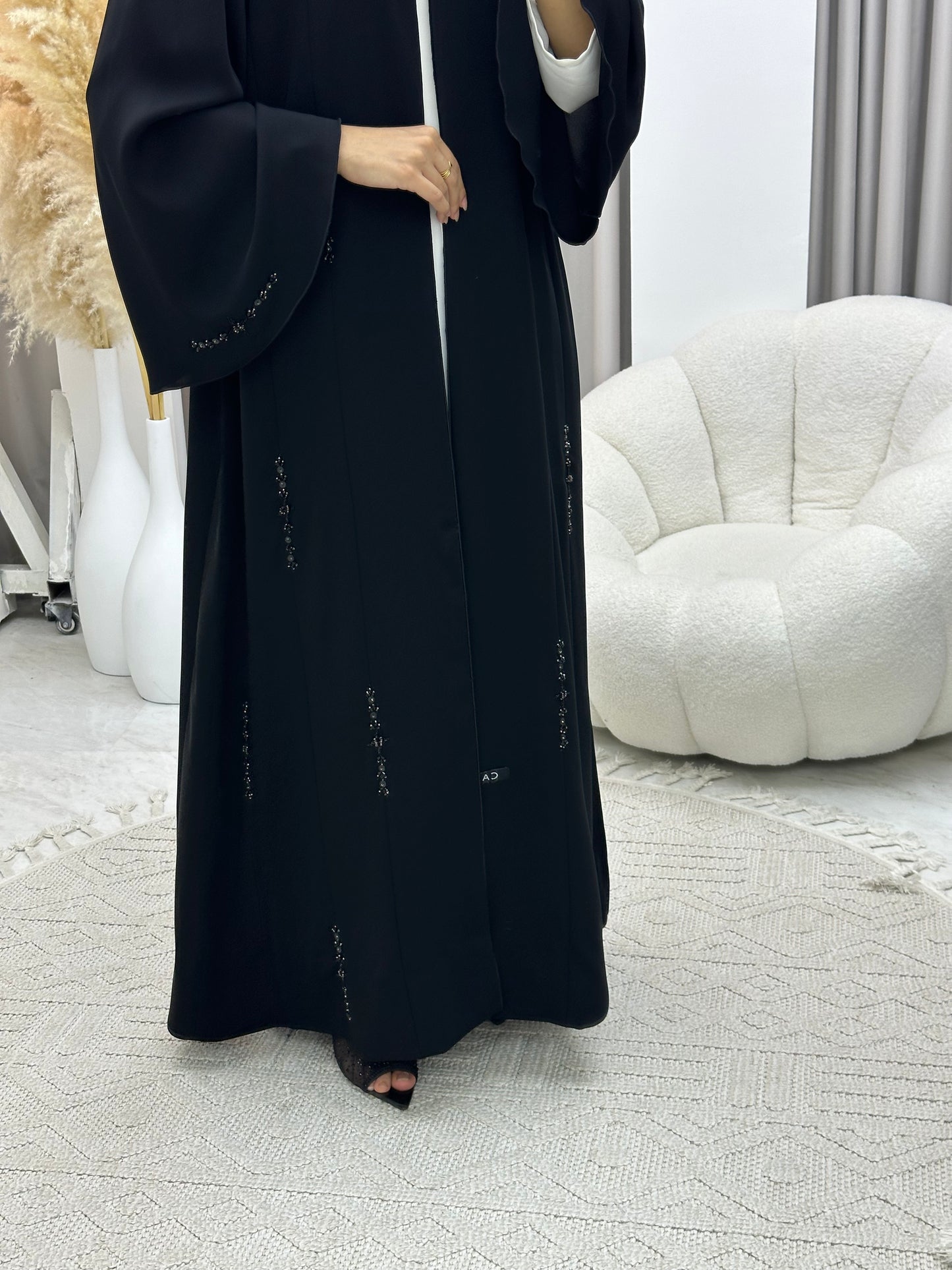 C RTW 0553 Black Work Abaya