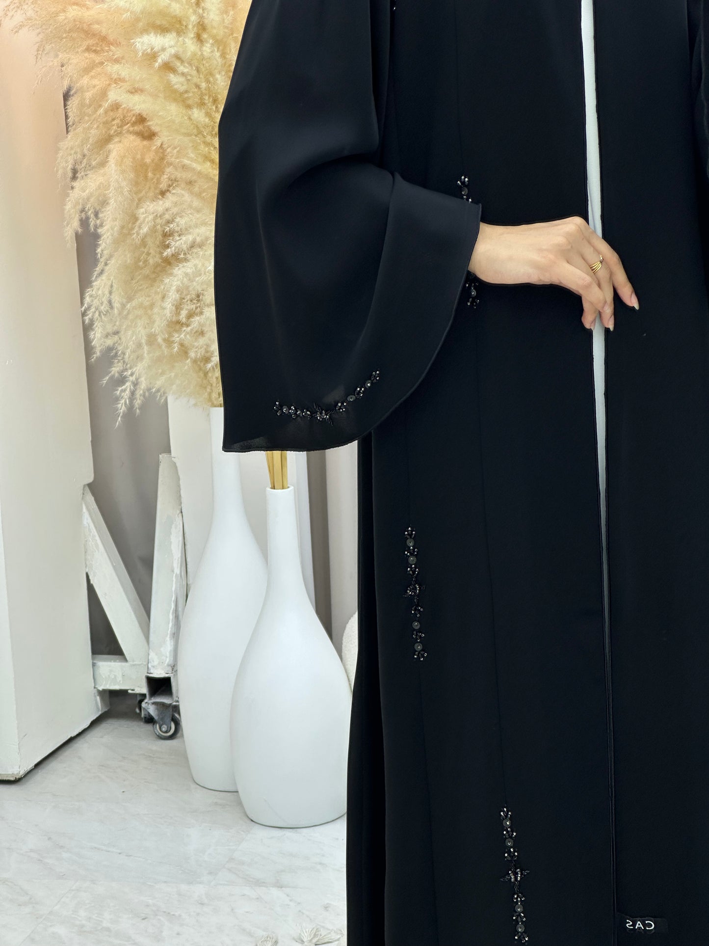 C RTW 0553 Black Work Abaya