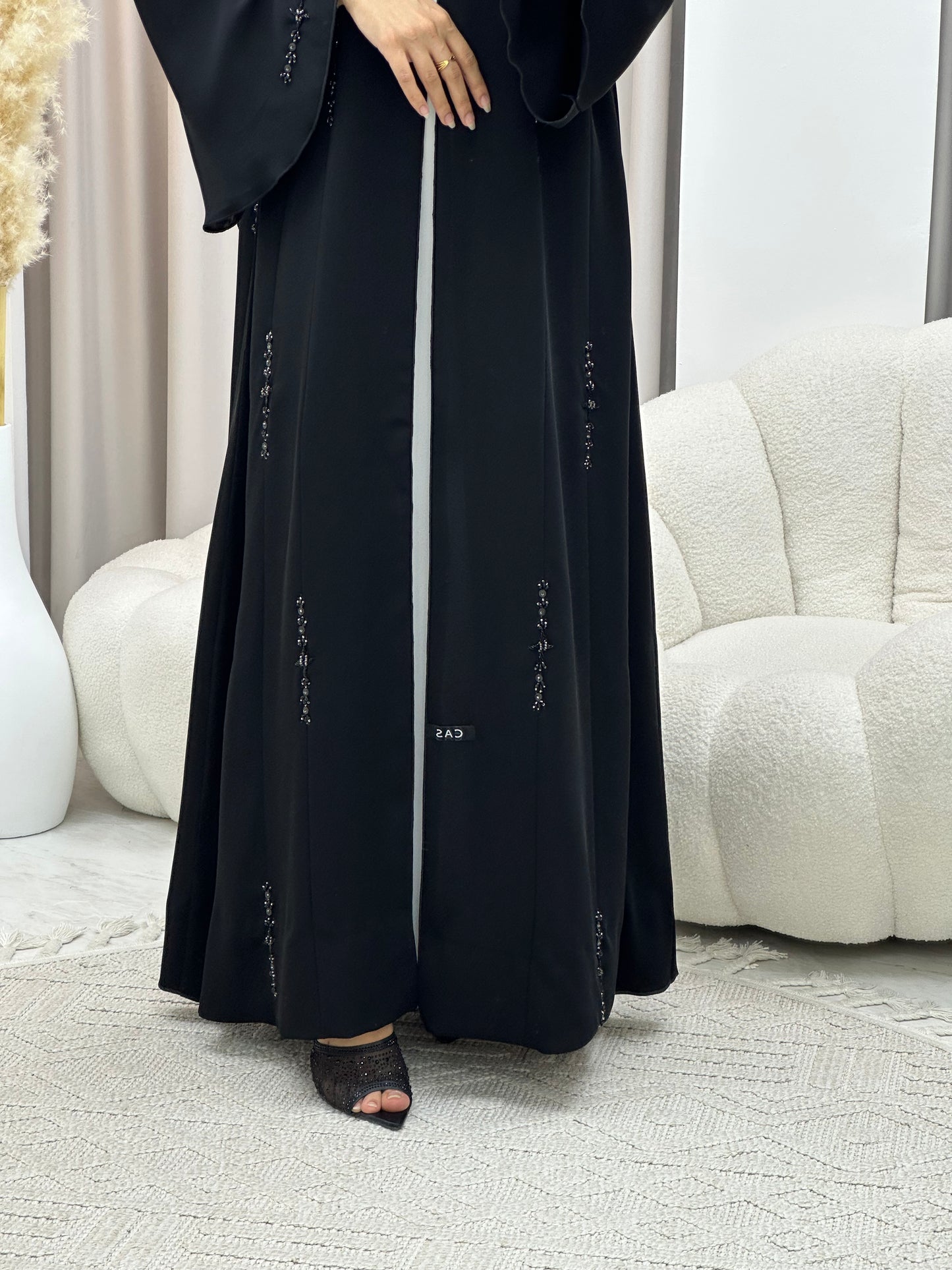 C RTW 0553 Black Work Abaya