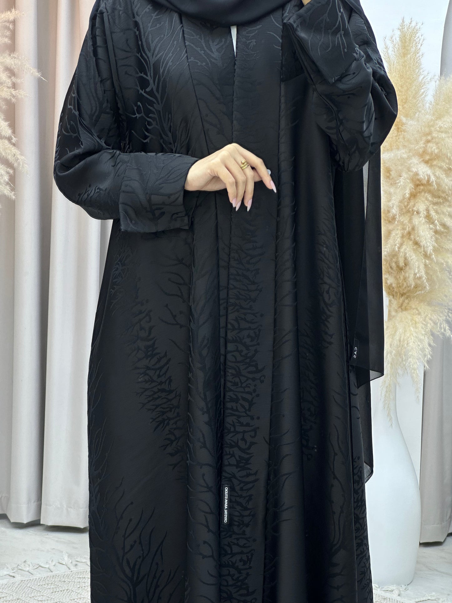 C Black Work Abaya Set 186