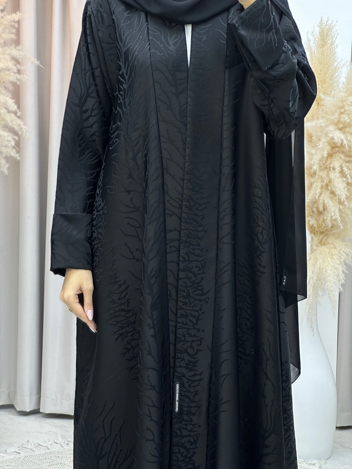 C Black Work Abaya Set 186