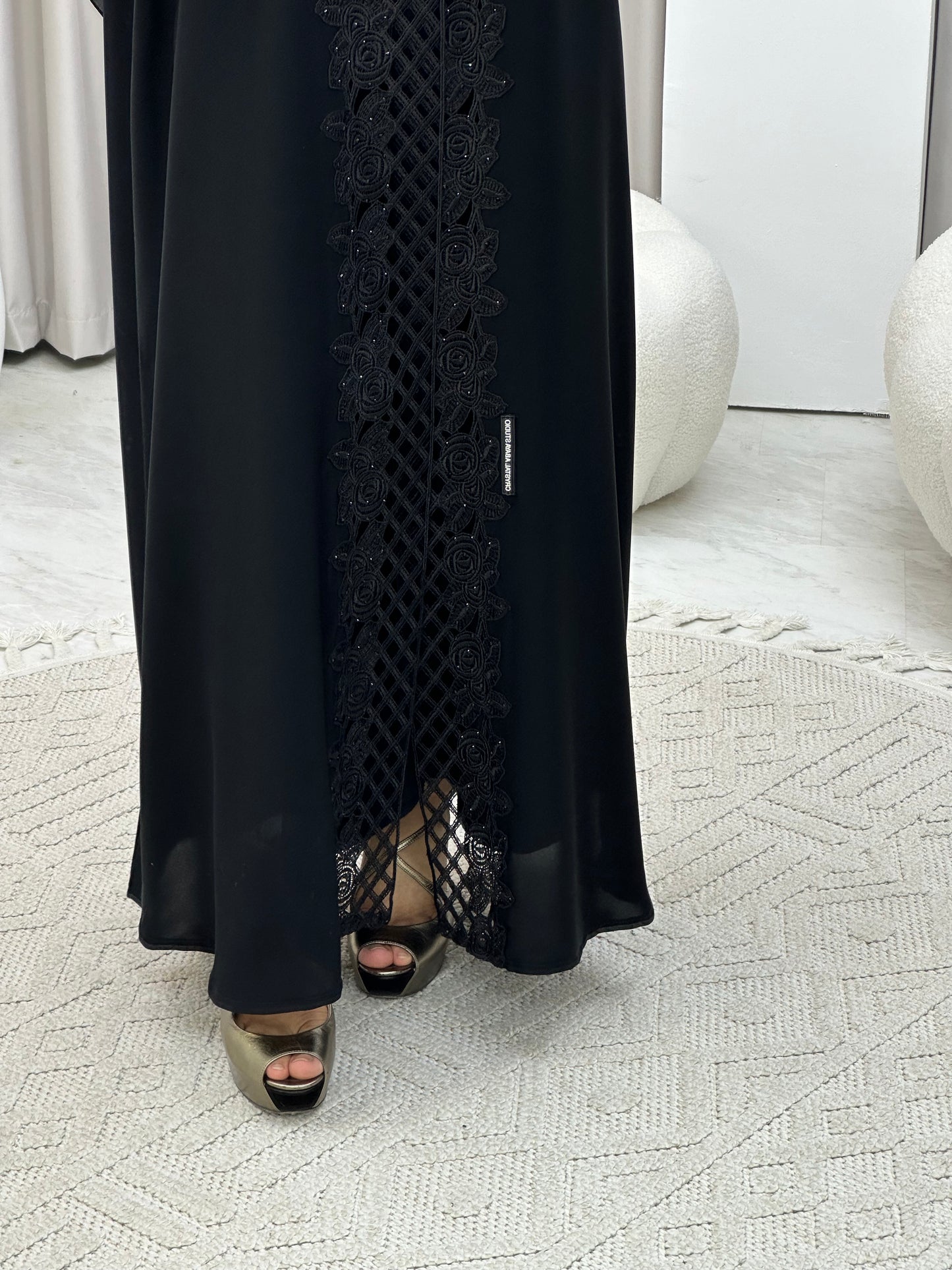 C 0299 Black Lace Abaya