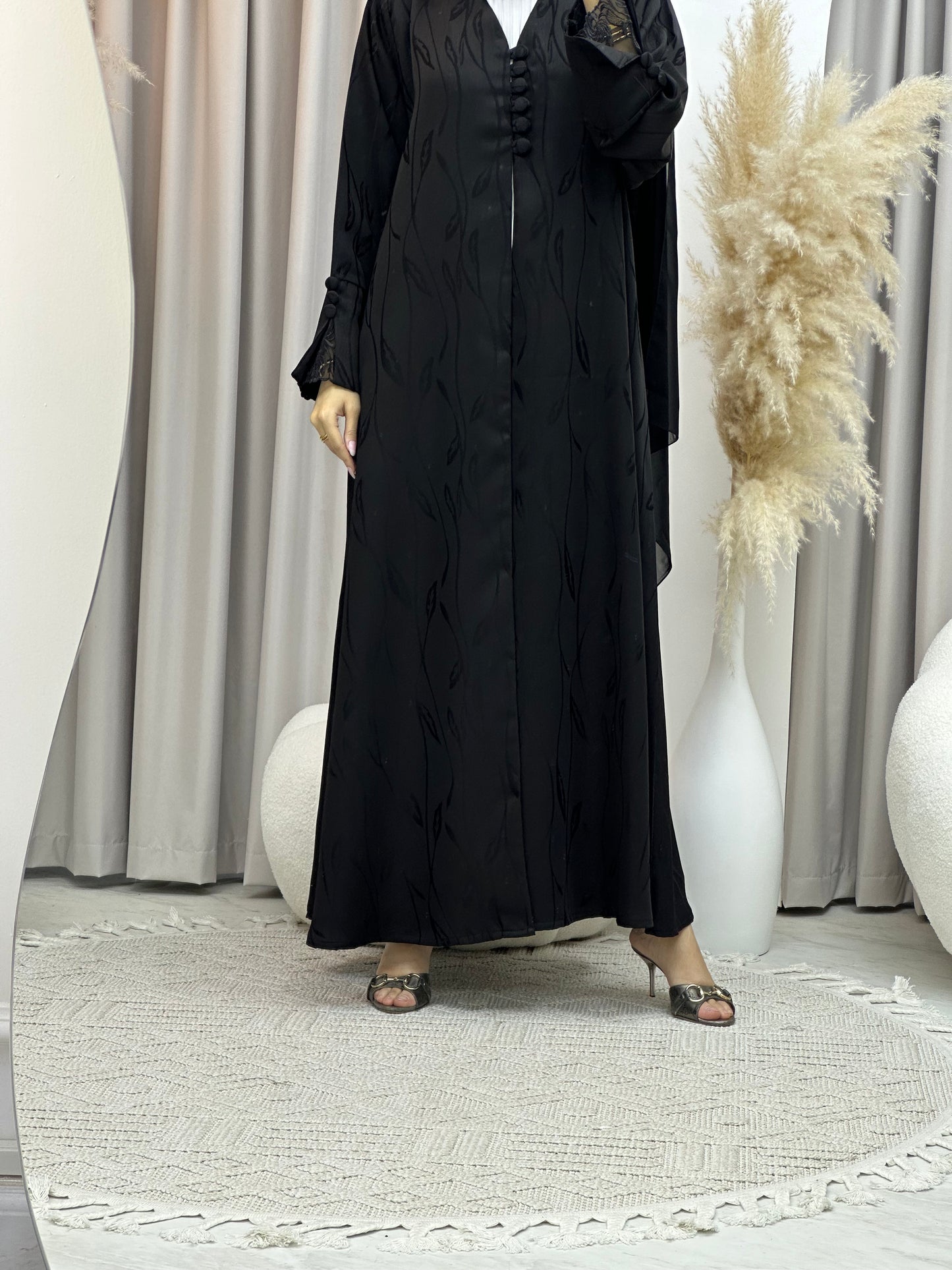 C Black Work Abaya Set 187