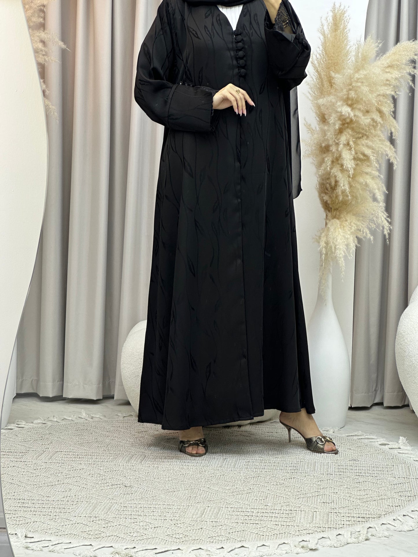 C Black Work Abaya Set 187