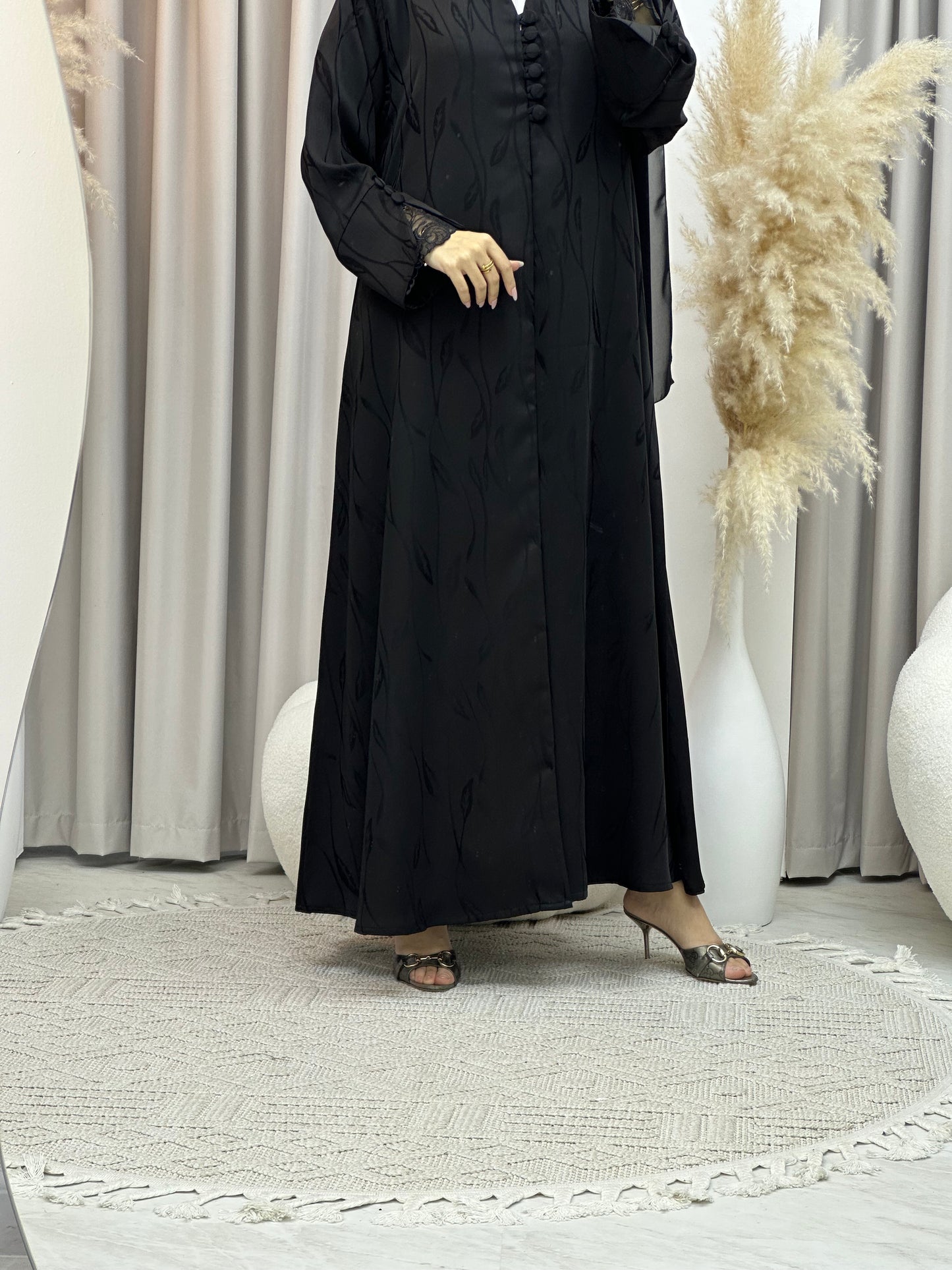 C Black Work Abaya Set 187