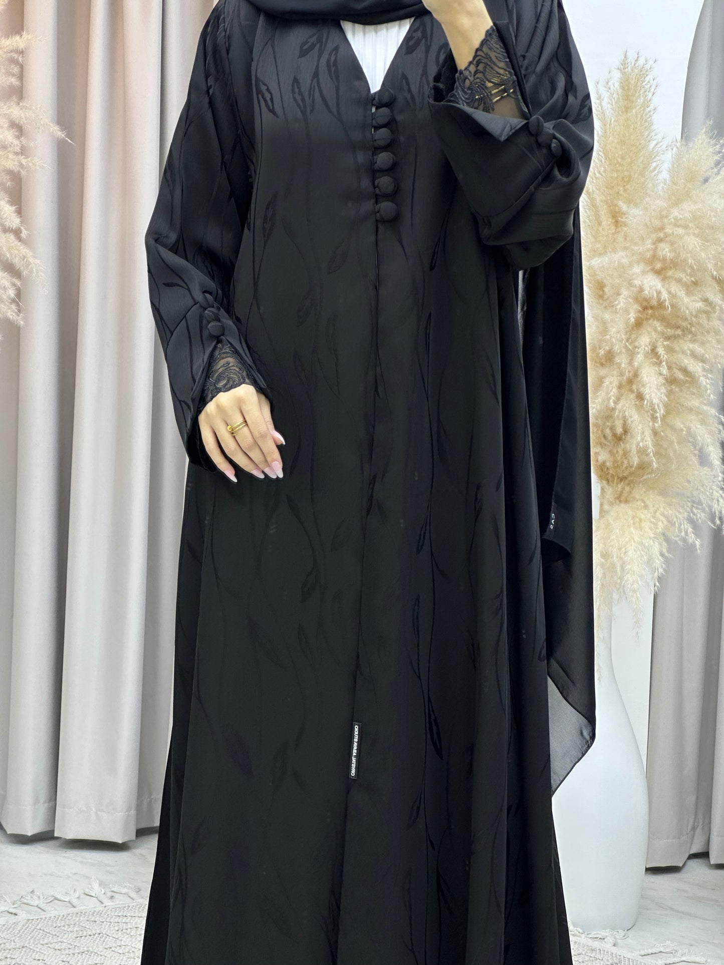 C Black Work Abaya Set 187