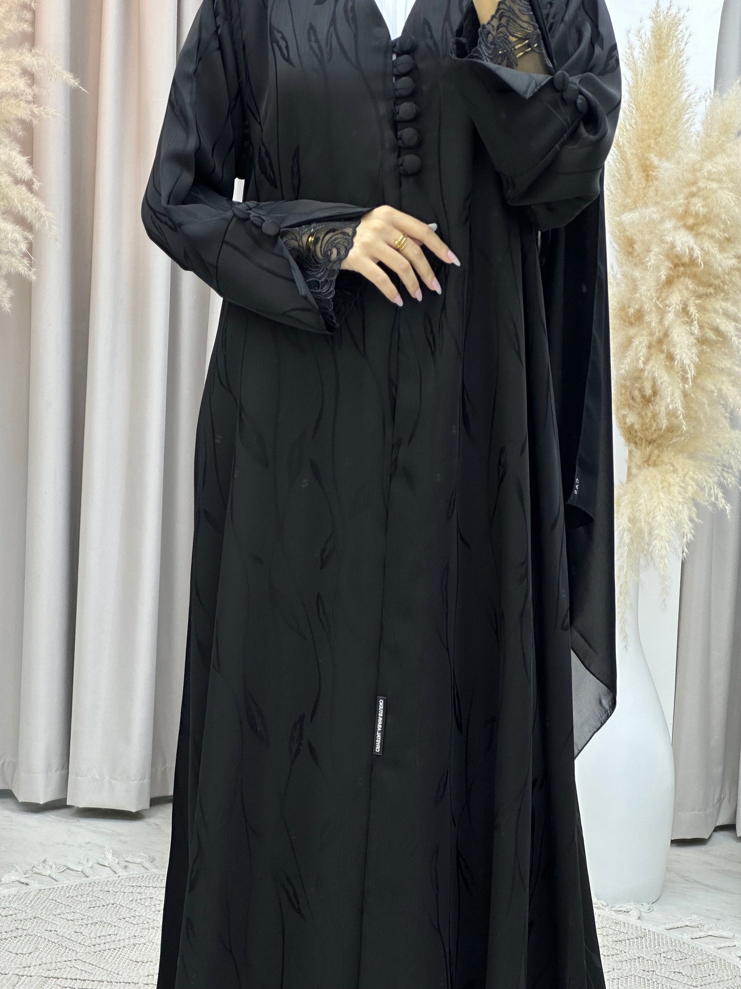 C Black Work Abaya Set 187