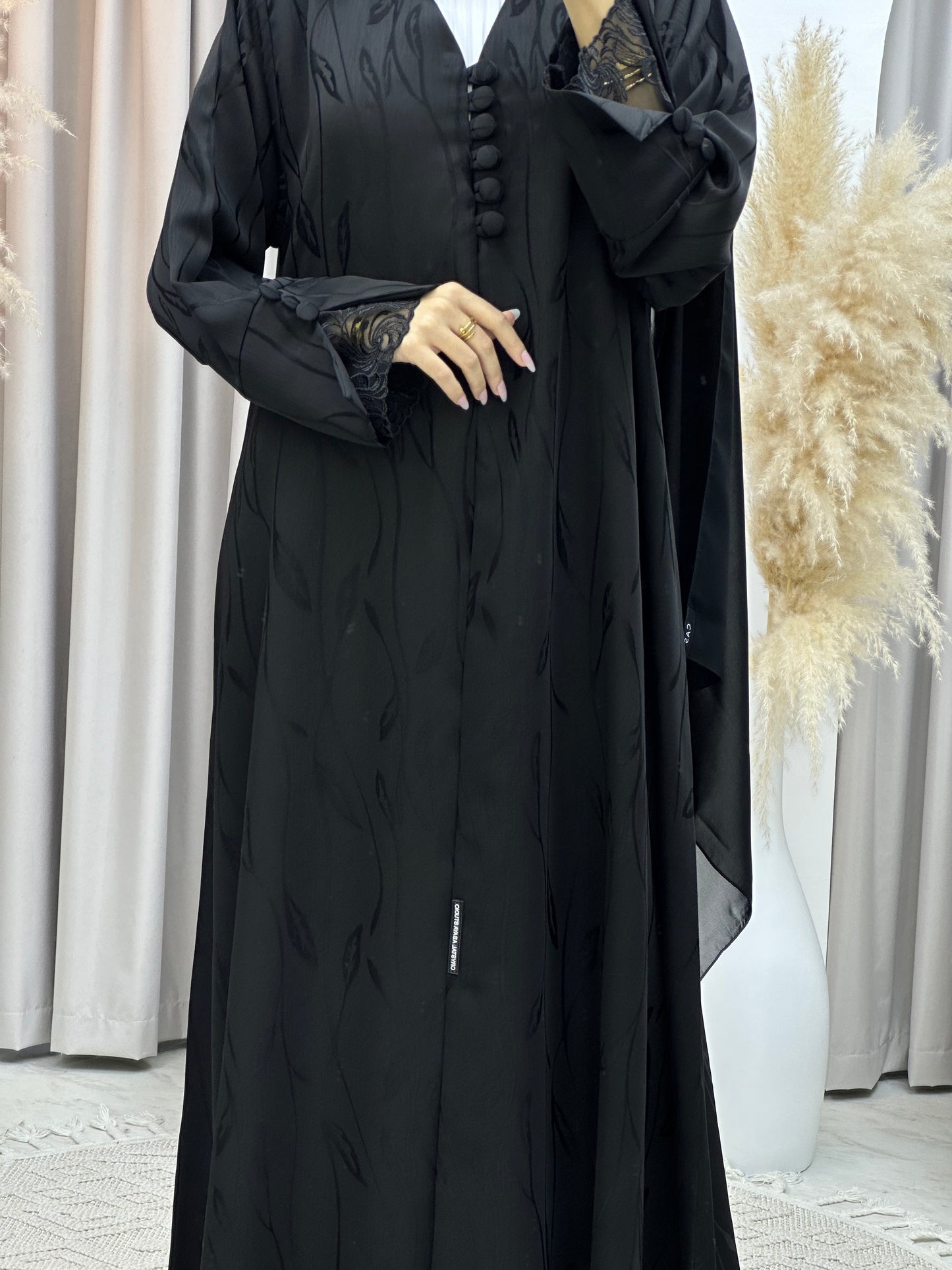 C Black Work Abaya Set 187