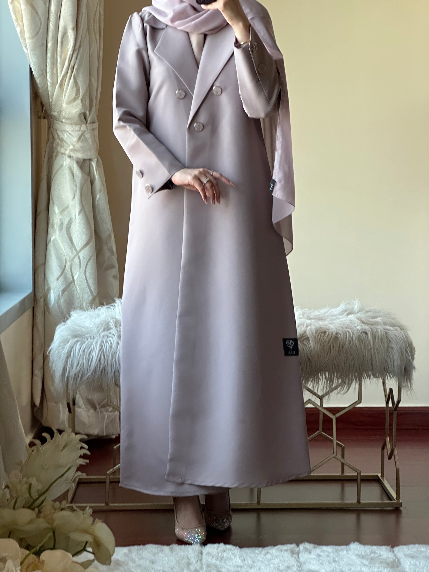 CR RTW Beige Coat Abaya 09